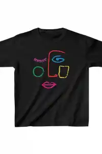 Unisex Çocuk Baskılı T-Shirt - Siyah