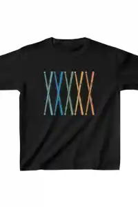 Unisex Çocuk Baskılı T-Shirt - Siyah