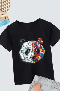 Unisex Çocuk Baskılı T-Shirt - Siyah