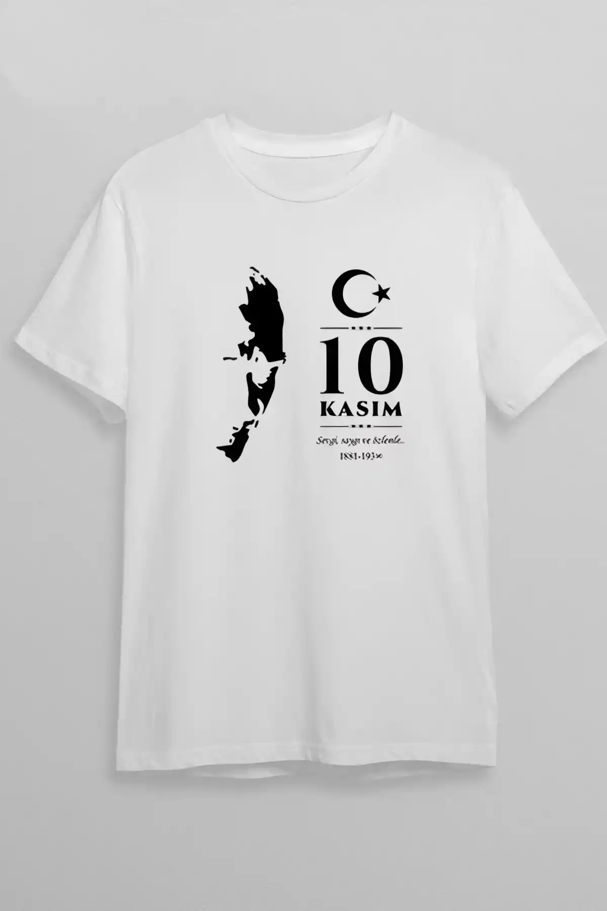 10 Kasım Atatürk Baskılı T-shirt - Beyaz