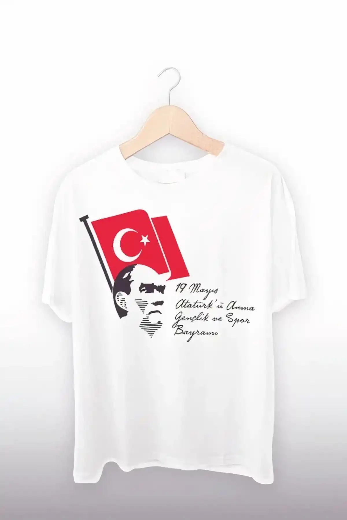 19 Mayıs Baskılı T-shirt - Beyaz