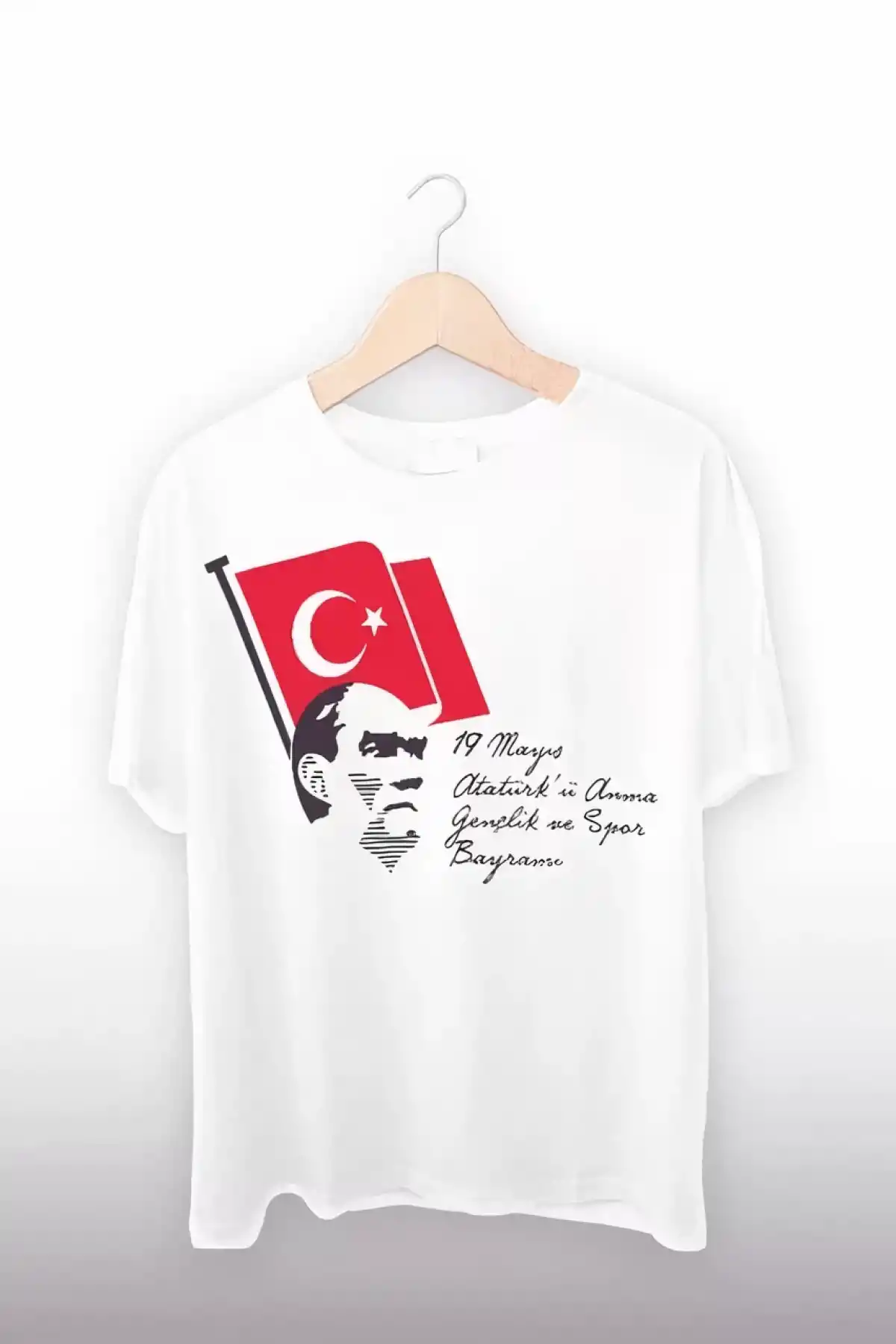 19 Mayıs 20/1 Baskılı T-shirt - Beyaz