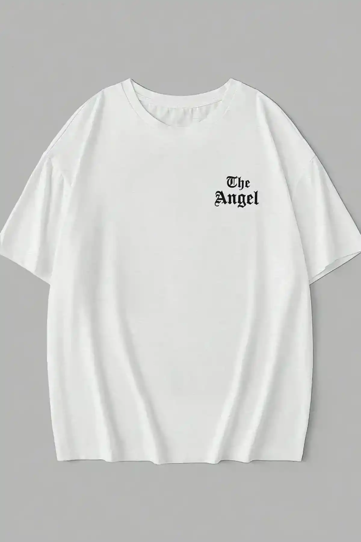 Kadın Penye Compack Dark Angel Baskılı Kısa Kol Yazlık T-shirt- Beyaz