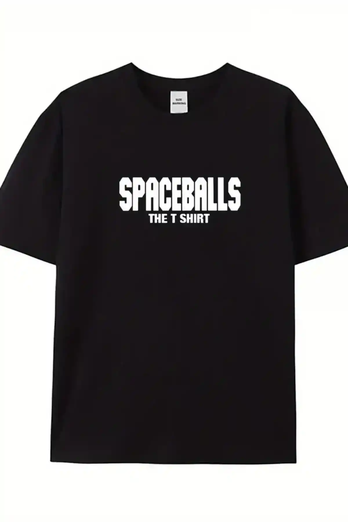 20/1 Penye Compack SPACEBALLS Erkek Baskılı Oversize Bisiklet Yaka Kısa Kol Yazlık T-shirt - Siyah