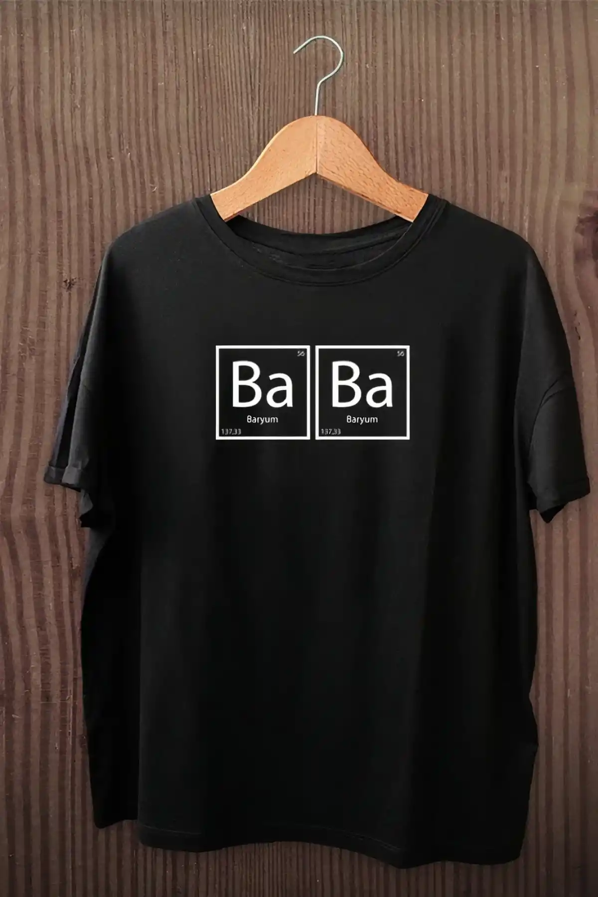 Babalar Günü Baskılı T-shirt - Siyah