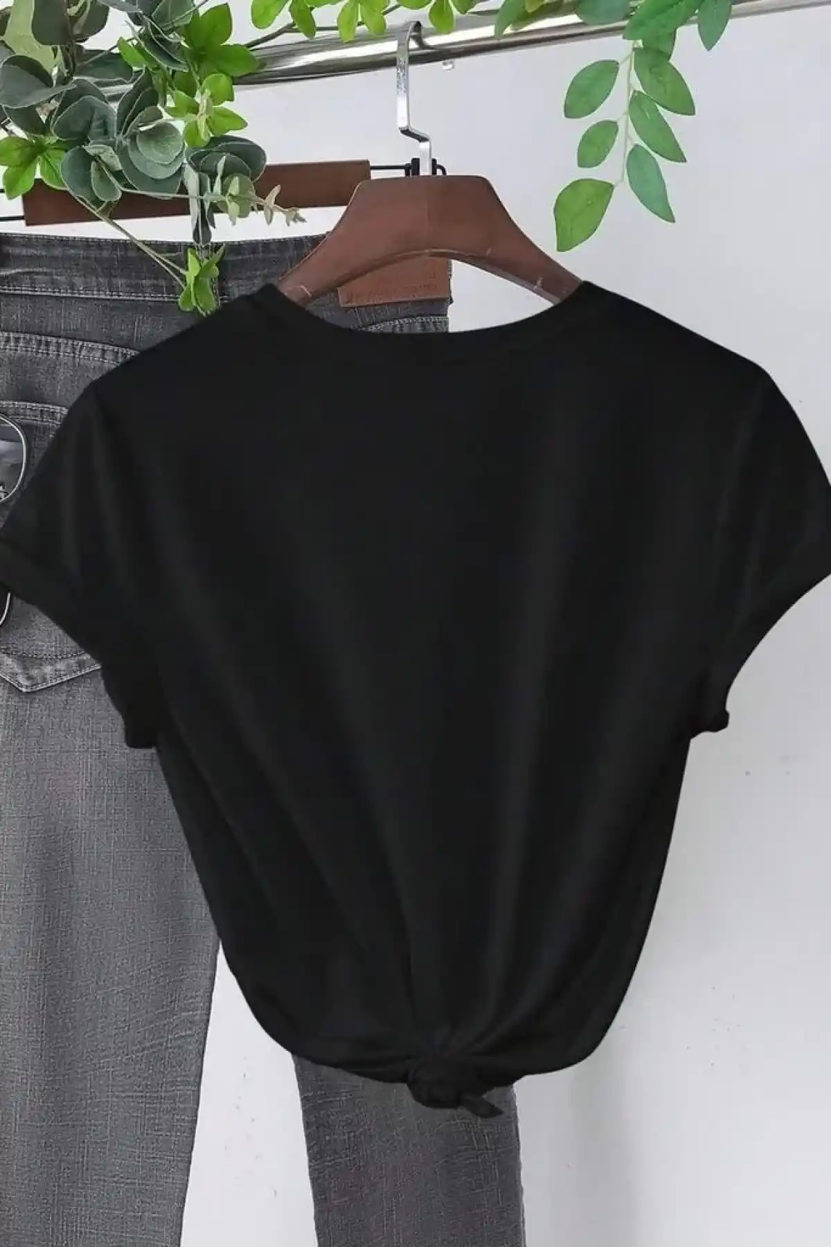 Baskılı Kadın T-shirt - Siyah