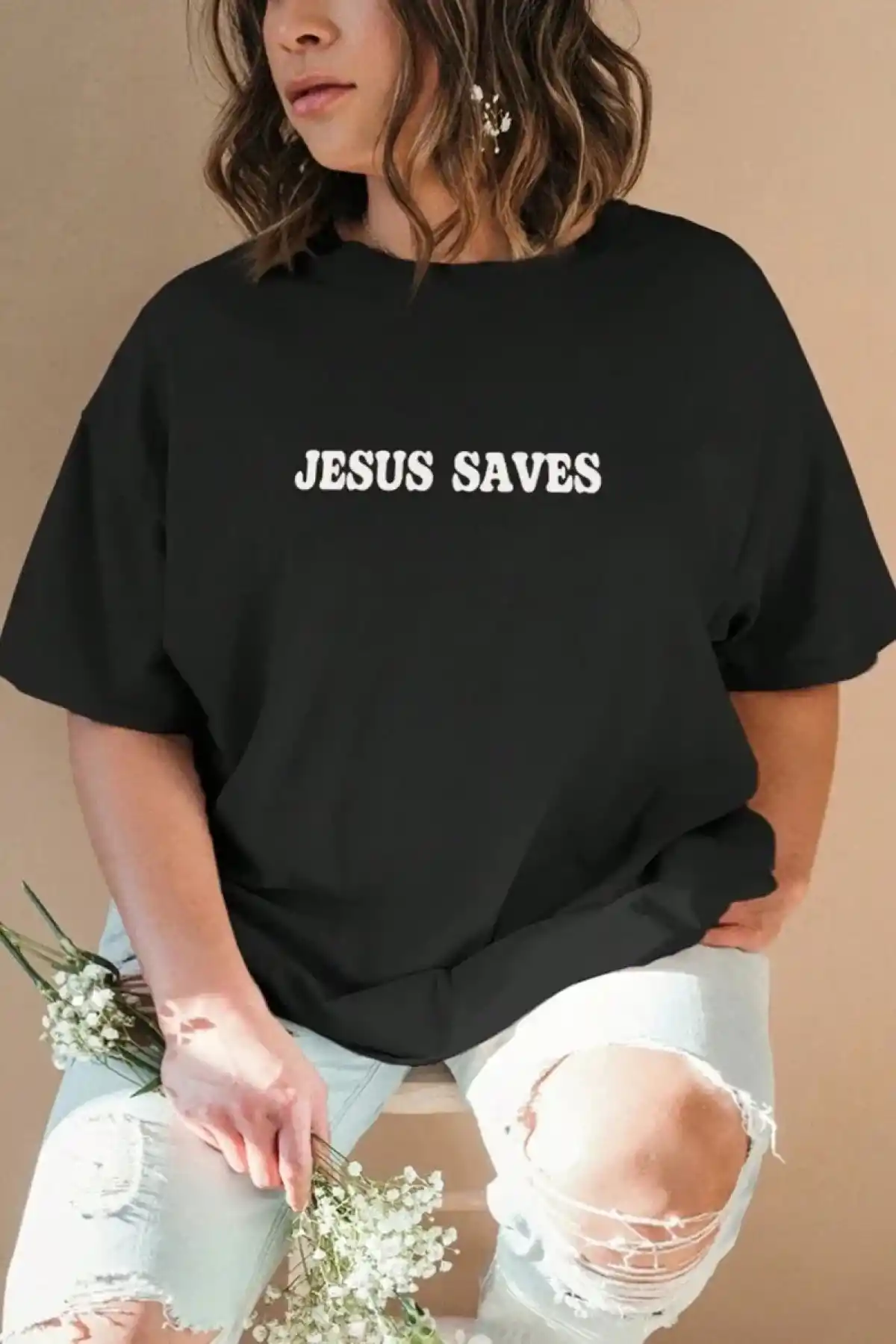 Baskılı Kadın T-shirt - Siyah