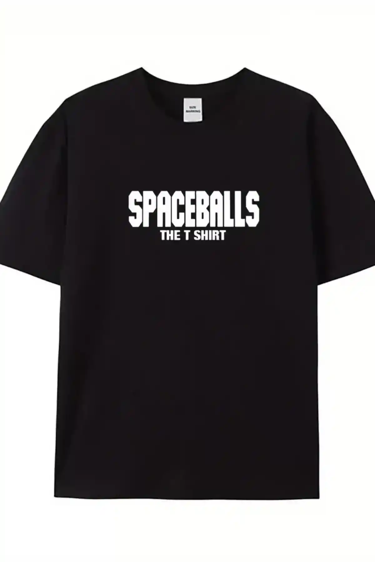 20/1 Penye Compack SPACEBALLS Erkek Baskılı Oversize Bisiklet Yaka Kısa Kol Yazlık T-shirt - Siyah