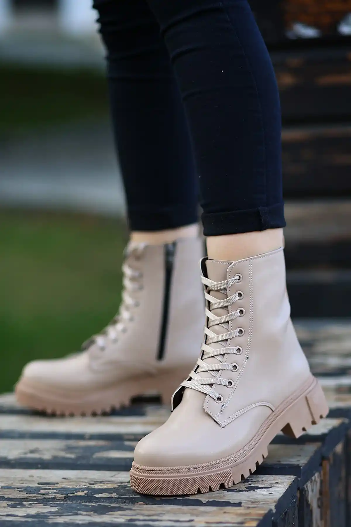 Bria  Nude Cilt Bağcıklı Bot - GC