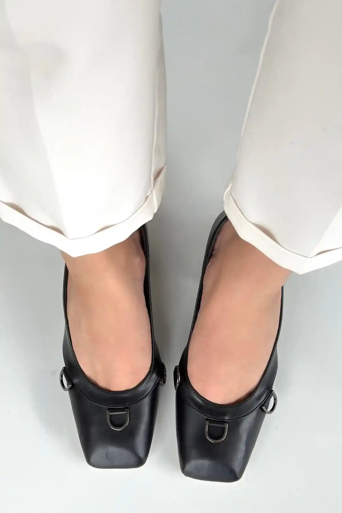 Cande Siyah Cilt Topuklu Ayakkabı - GC