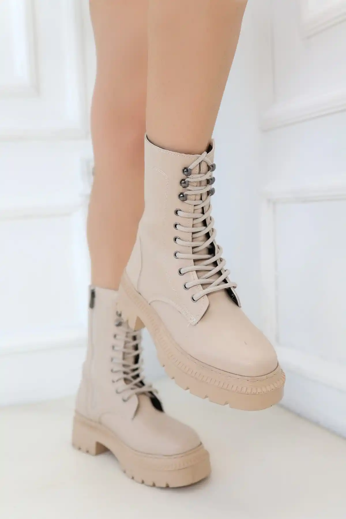 Caxa Nude Cilt Bağcıklı Bot - GC