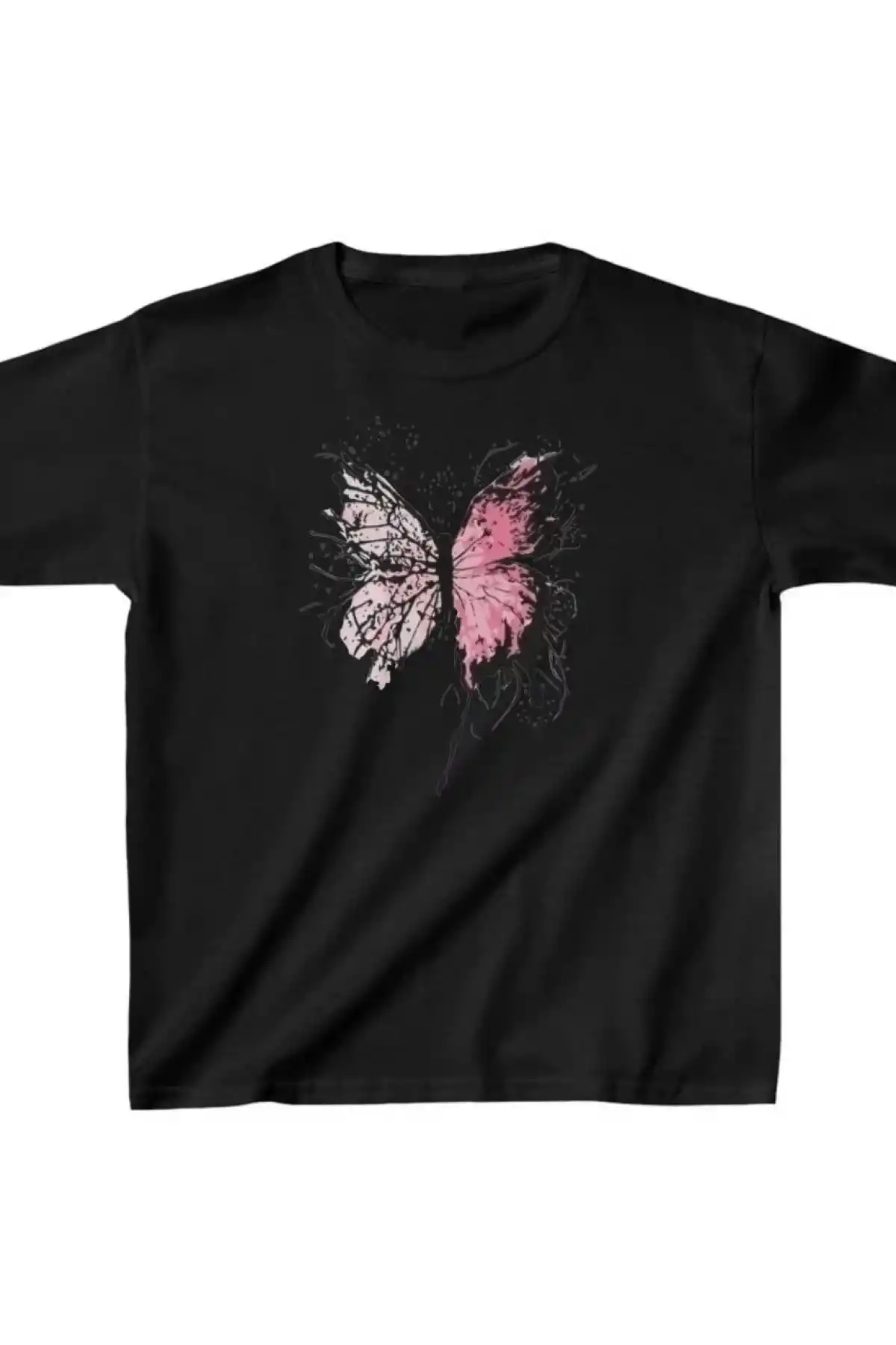 Çocuk Kız Baskılı T-Shirt - Siyah