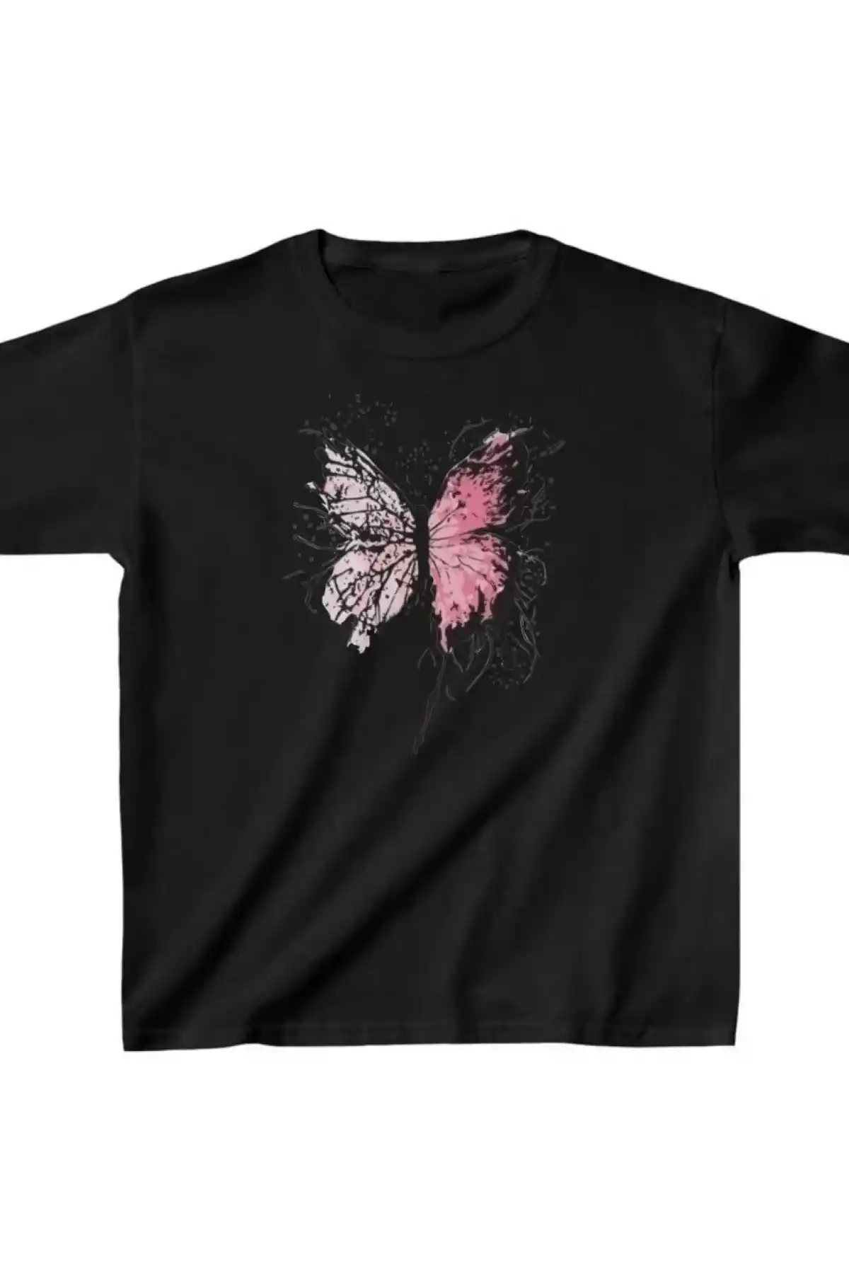 Çocuk Kız Baskılı T-Shirt - Siyah