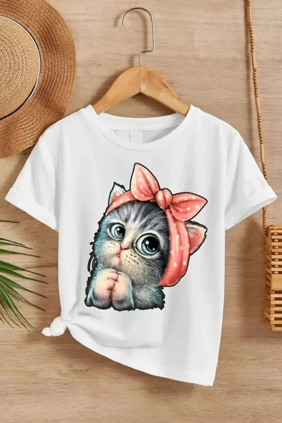 Çocuk Unisex Baskılı T-Shirt - Beyaz