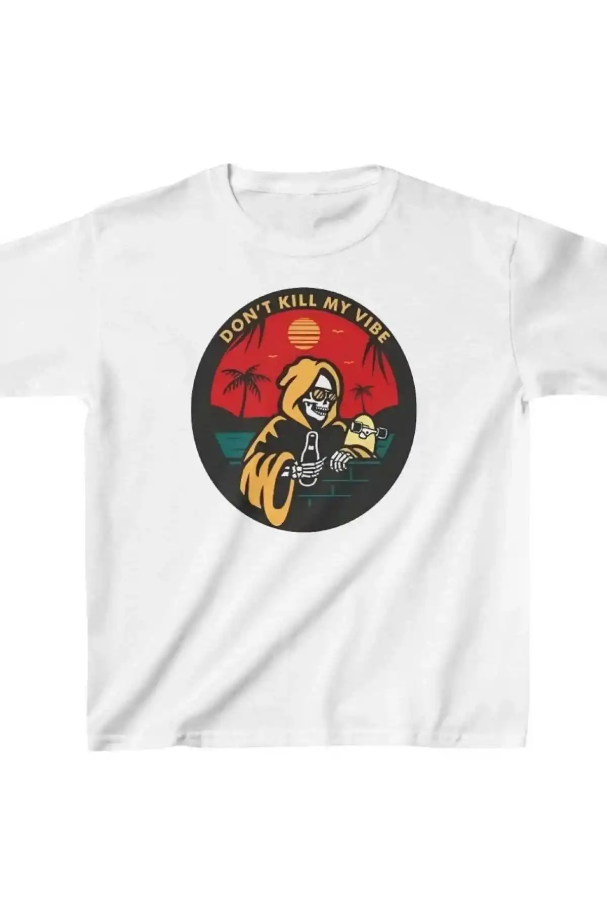 Çocuk Unisex Baskılı T-Shirt - Beyaz