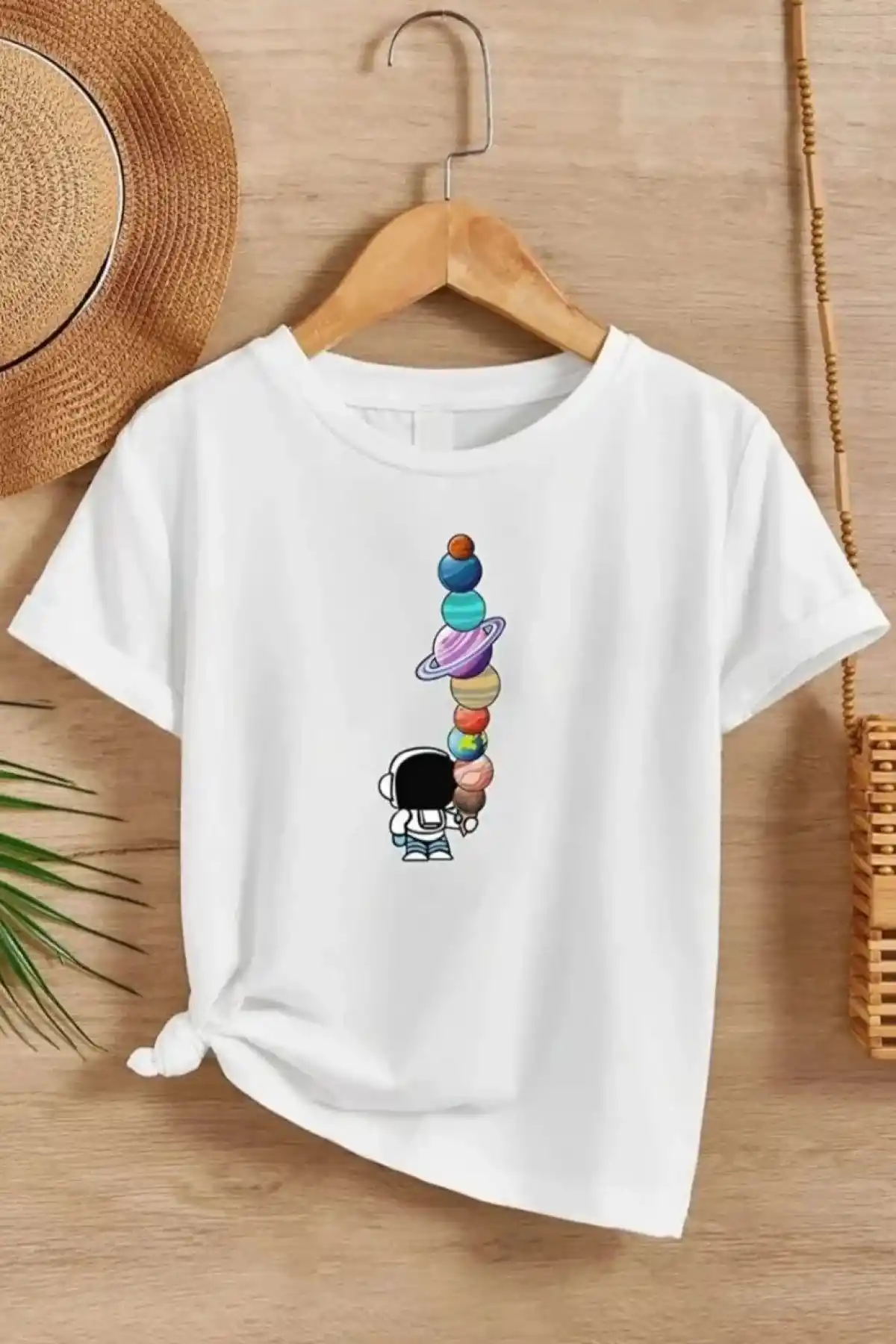 Çocuk Unisex Baskılı T-Shirt - Beyaz
