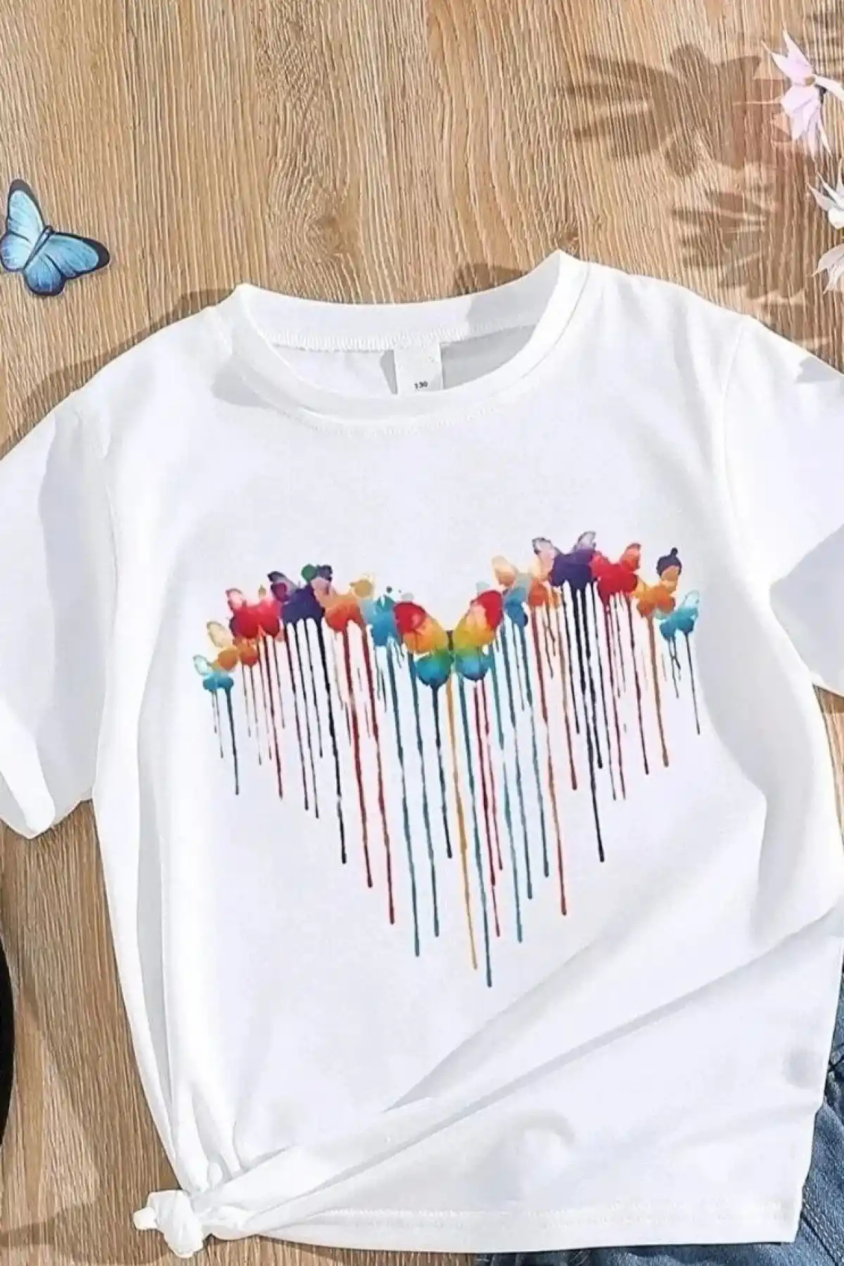 Çocuk Unisex Baskılı T-Shirt - Beyaz