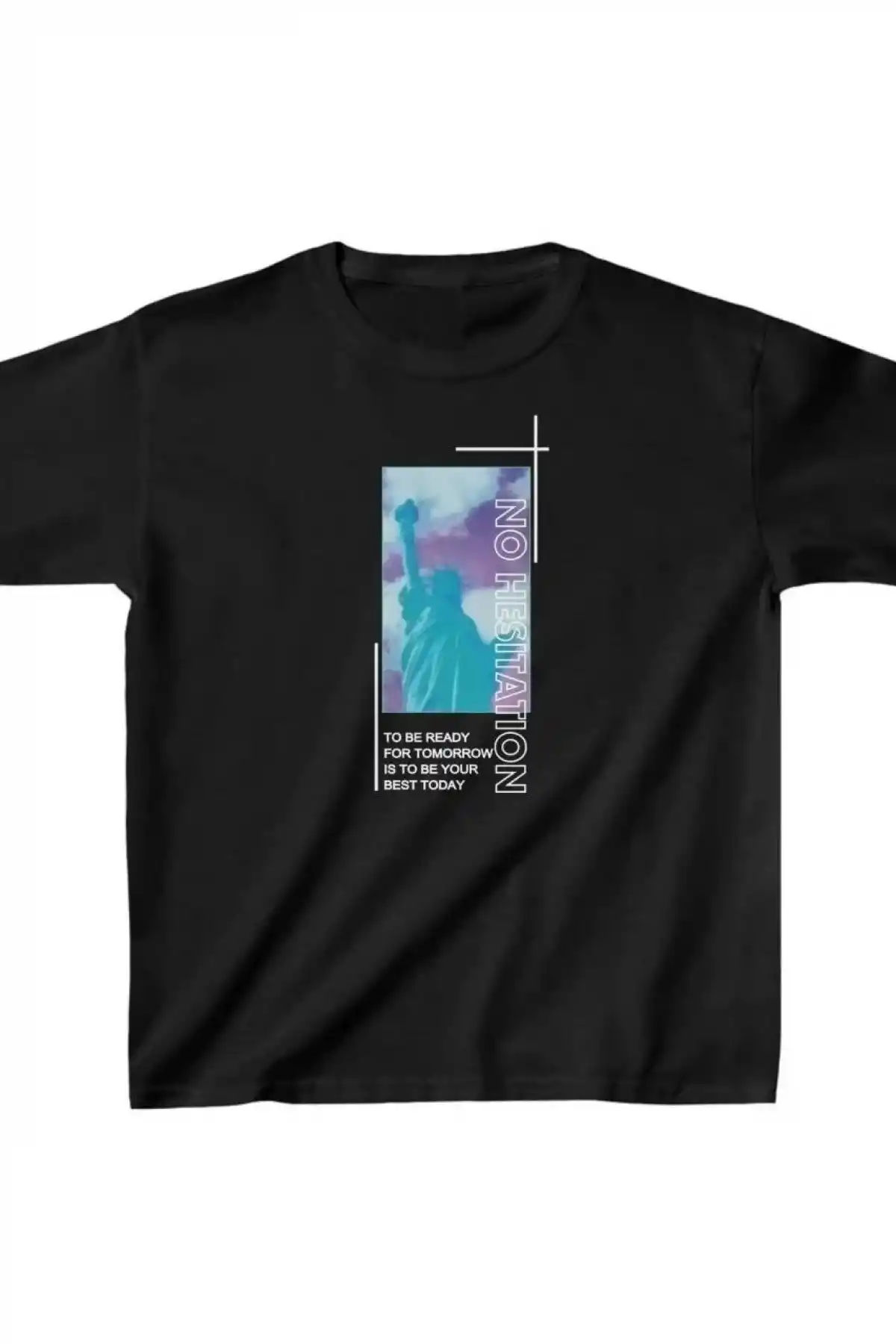 Çocuk Unisex Baskılı T-Shirt - Siyah