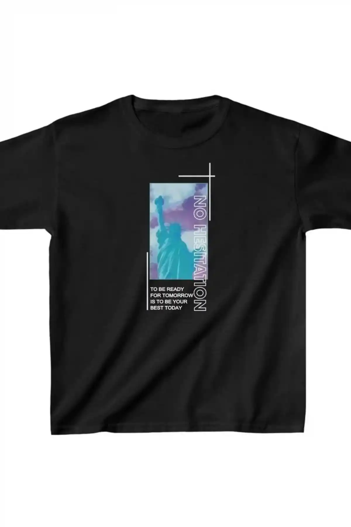Çocuk Unisex Baskılı T-Shirt - Siyah