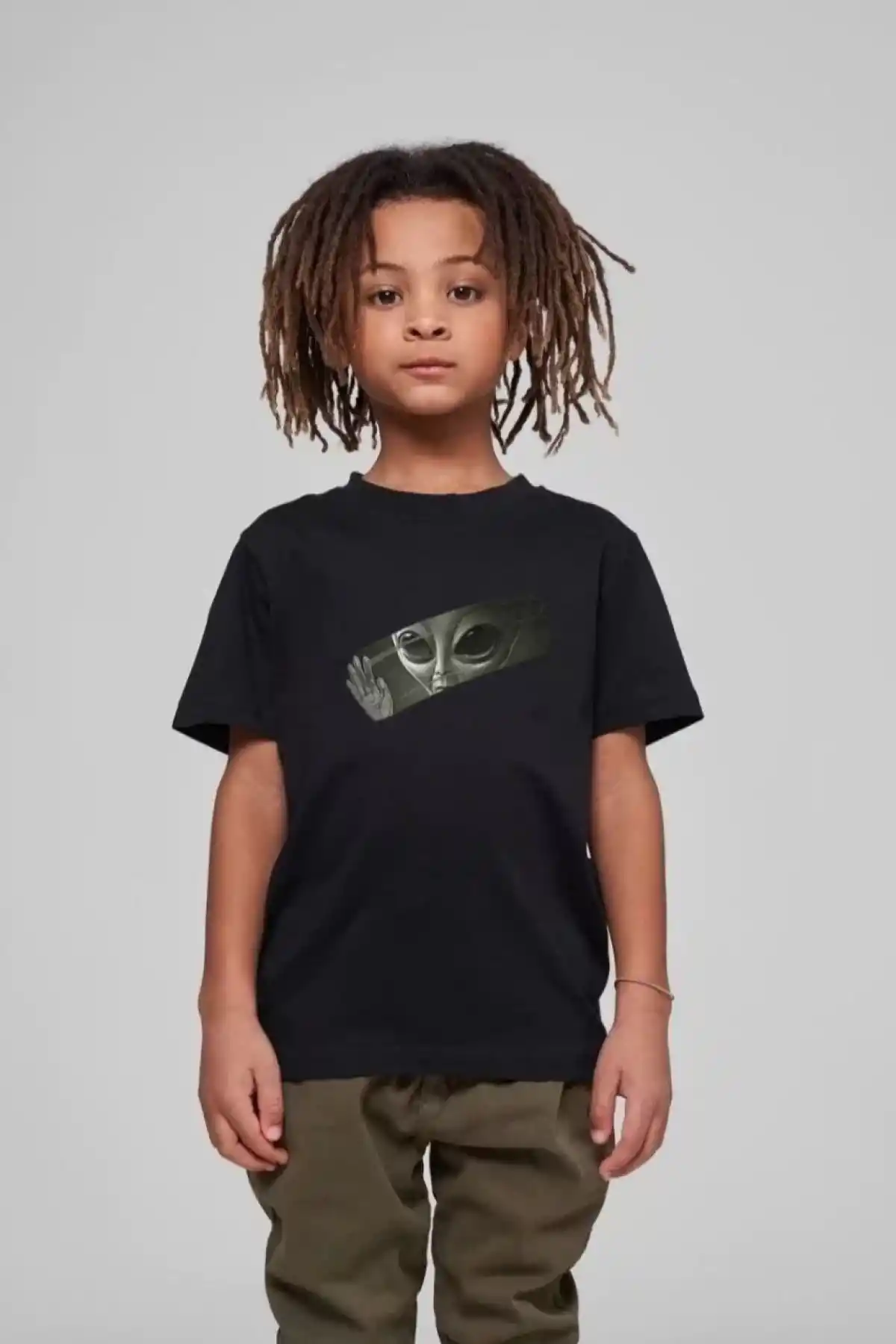 Çocuk Unisex Baskılı T-Shirt - Siyah