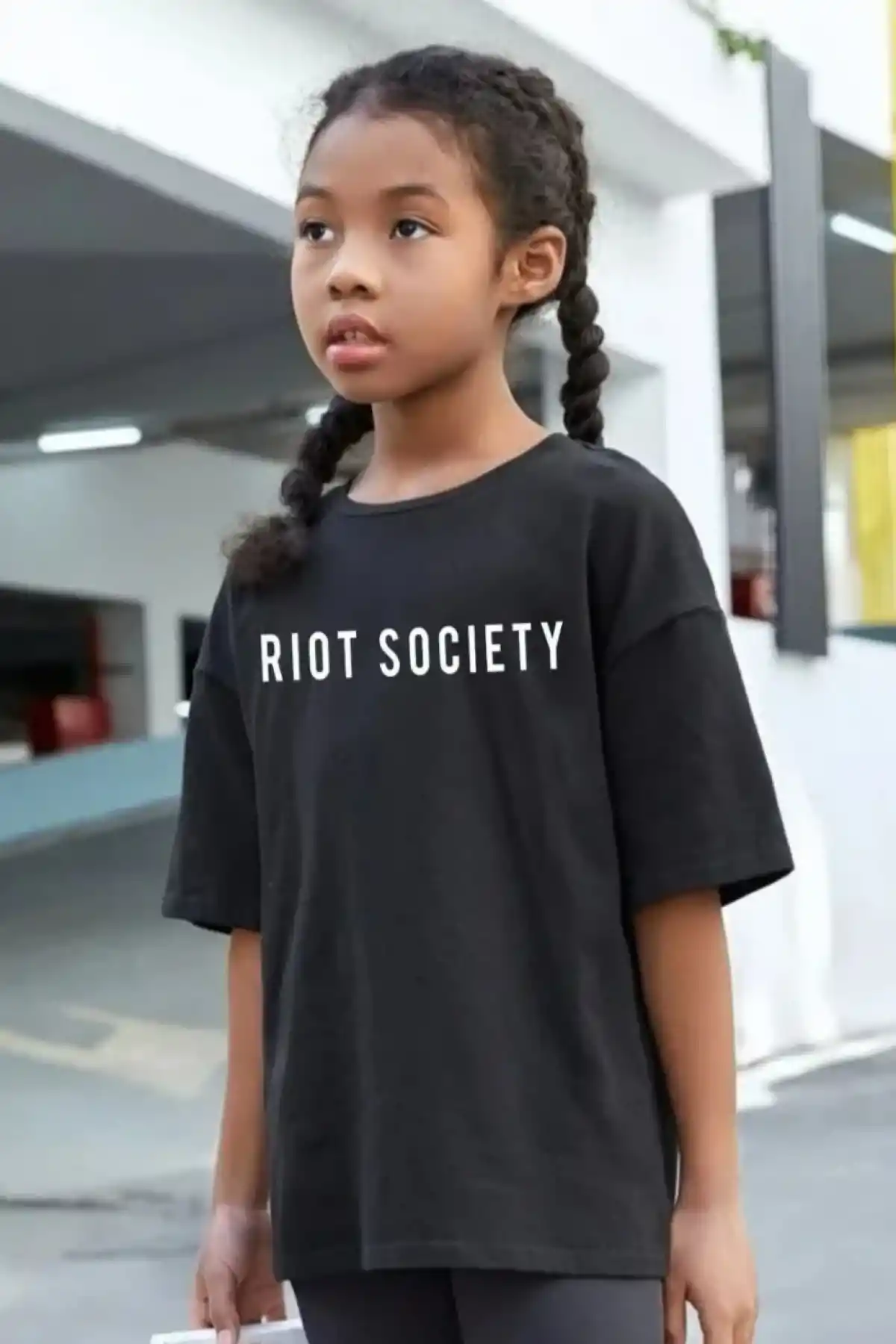 Çocuk Unisex Baskılı T-Shirt - Siyah