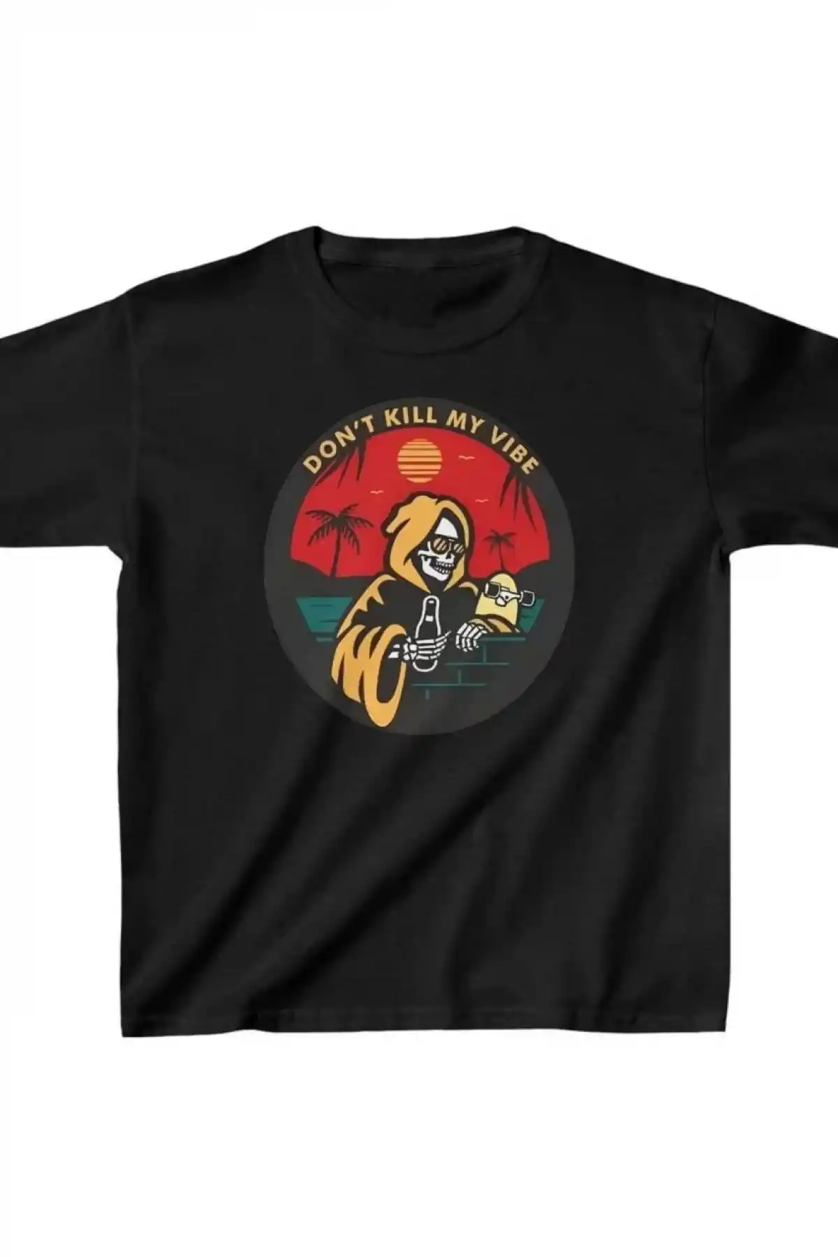 Çocuk Unisex Baskılı T-Shirt - Siyah