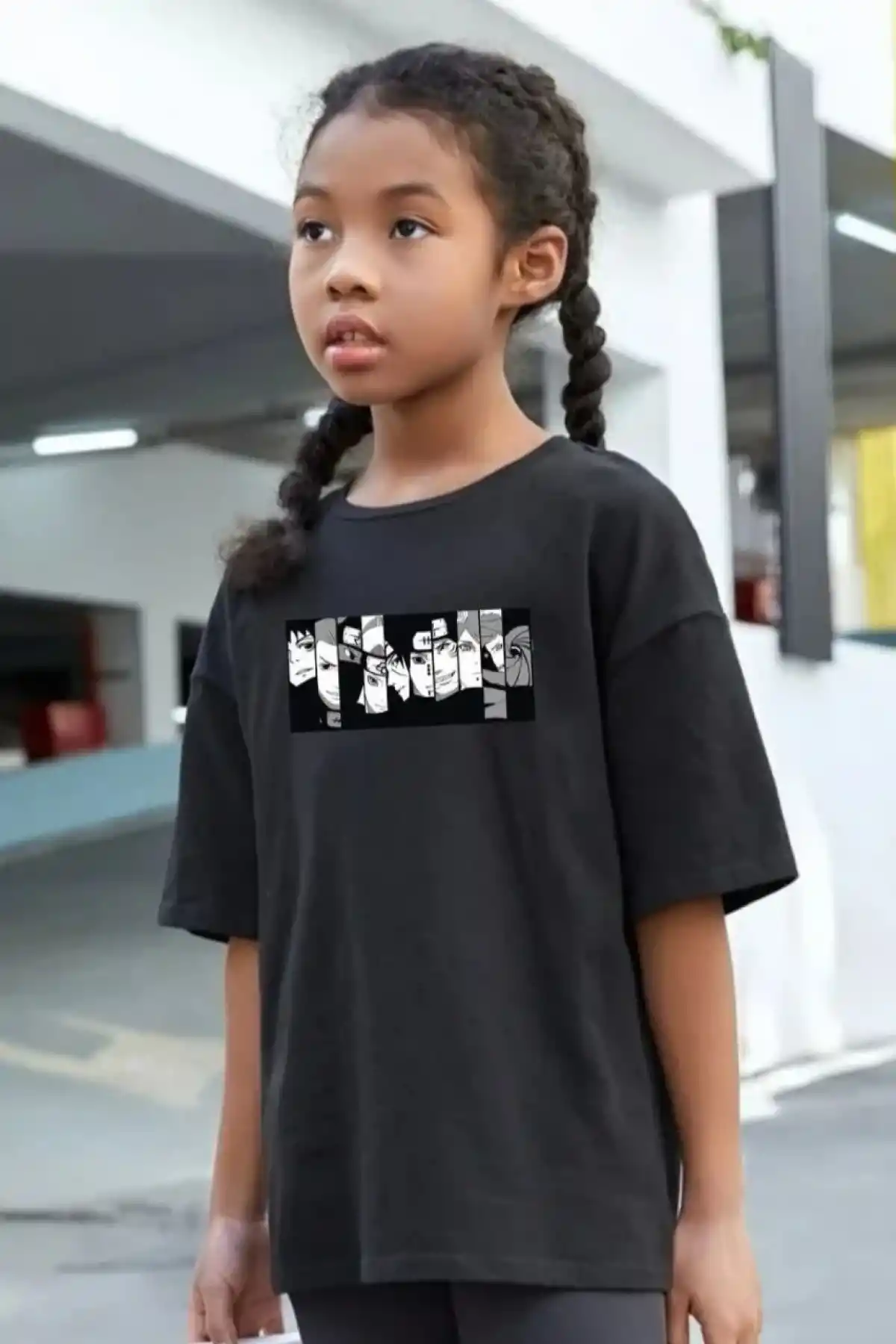 Çocuk Unisex Baskılı T-Shirt - Siyah