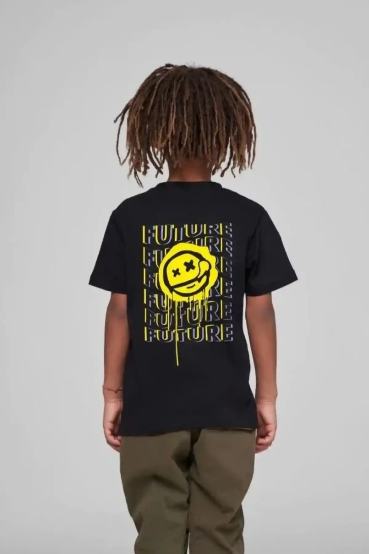 Çocuk Unisex Baskılı T-Shirt - Siyah