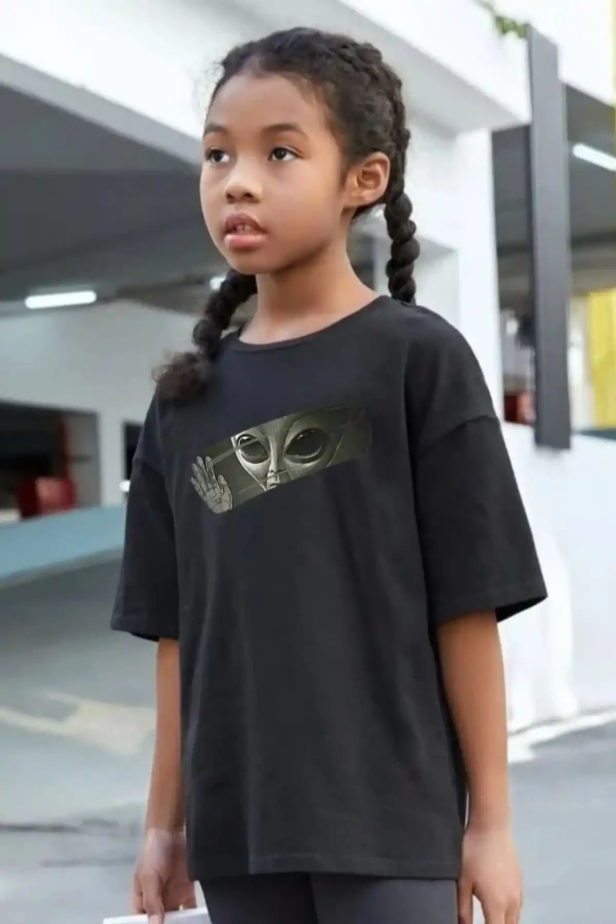 Çocuk Unisex Baskılı T-Shirt - Siyah