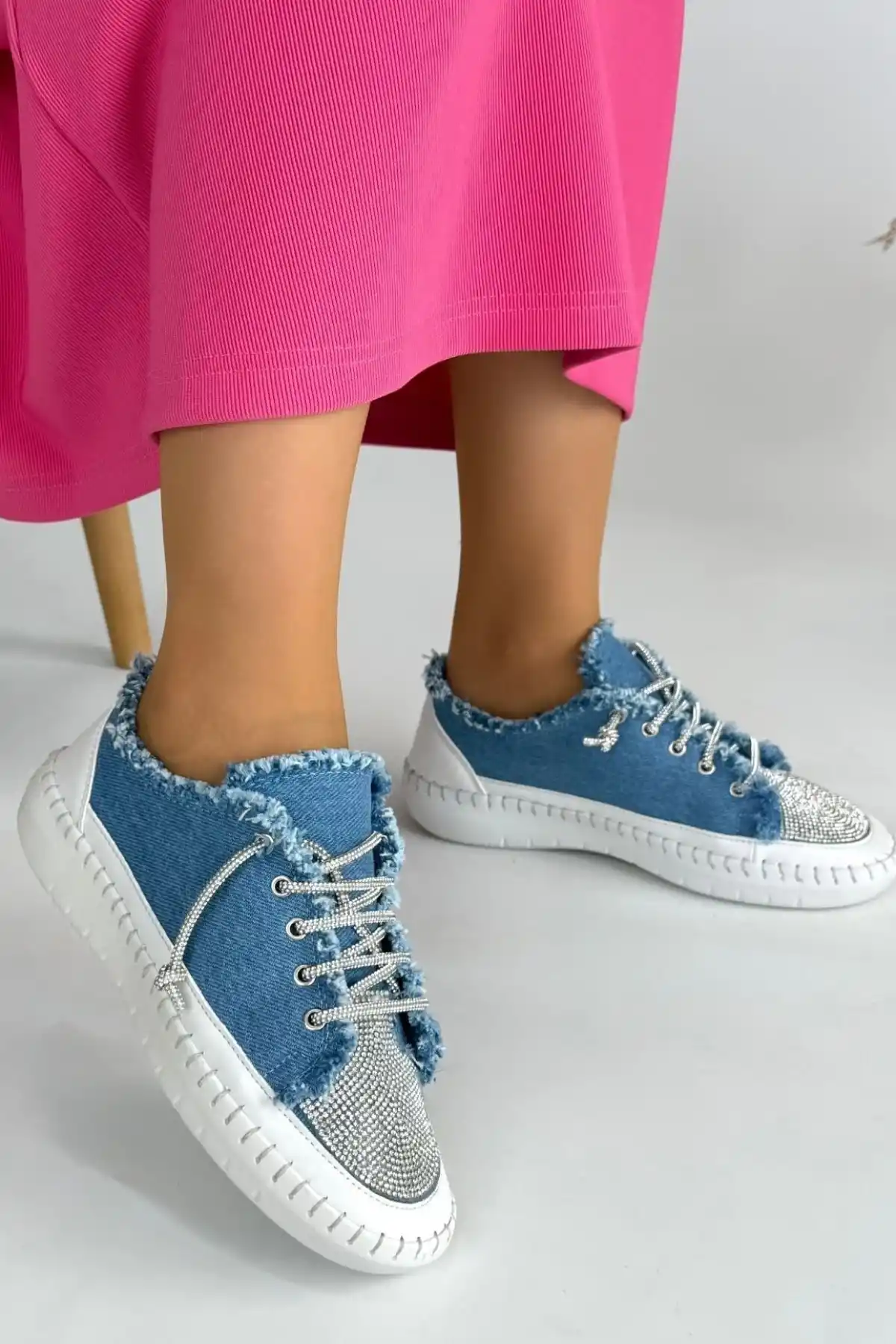 Enber Mavi Kot Bağcıklı Spor Ayakkabı - GC