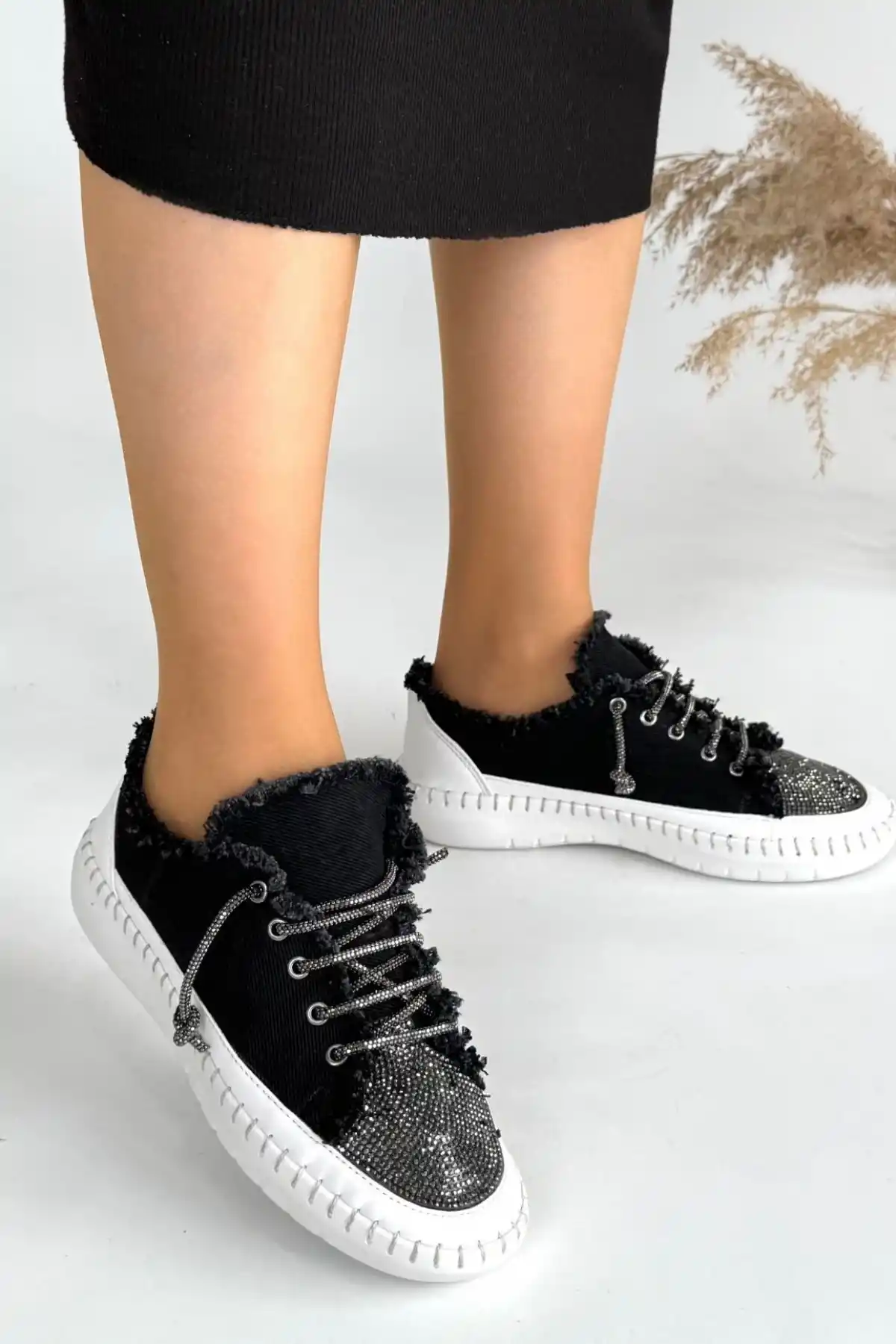 Enber Siyah Kot Bağcıklı Spor Ayakkabı - GC