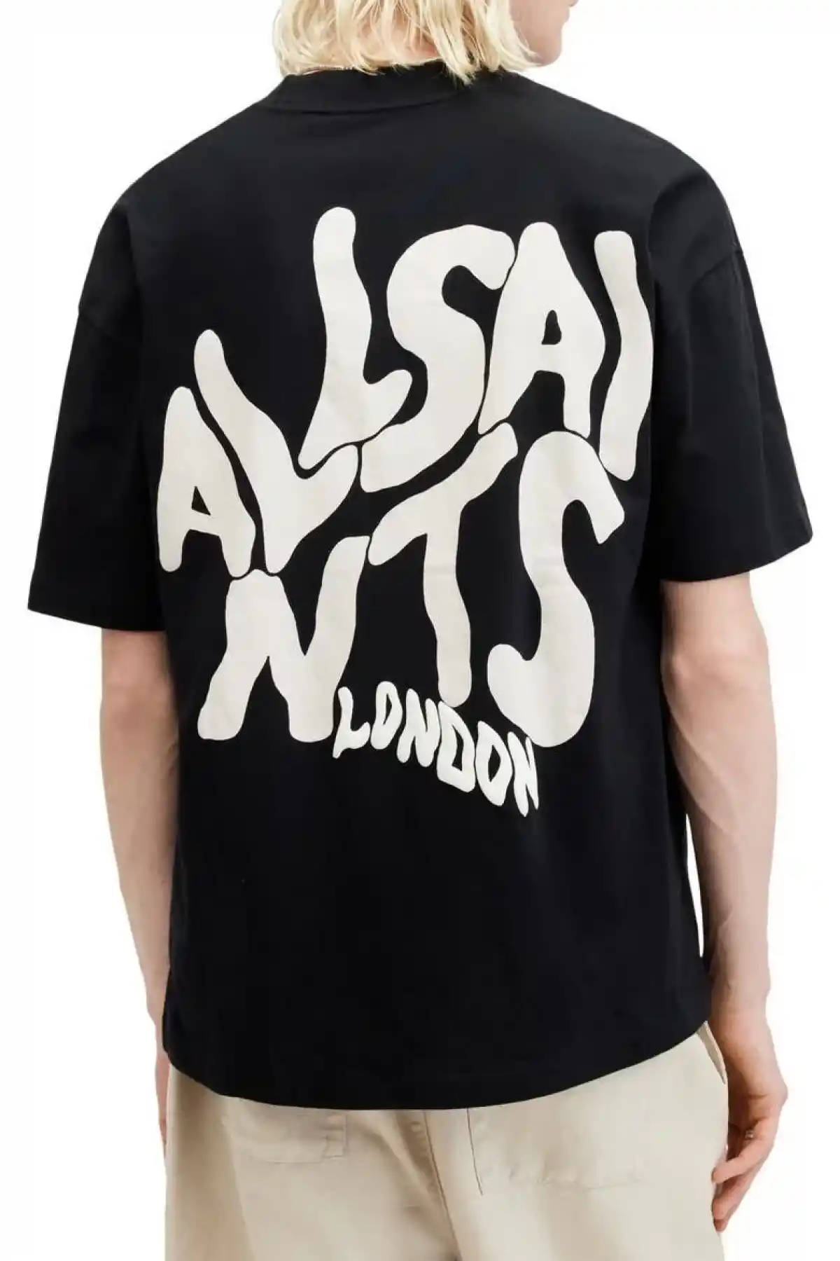 Erkek Baskılı Oversize T-shirt - Siyah