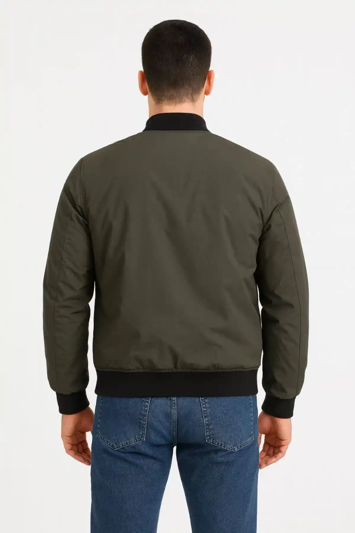 Erkek Bomber Mont Ceket – Fermuarlı, Kapitone İçi Astarlı, Su İtici Kumaş, Regular Fit, Uzun Kollu, Yandan Cepli, Bahar & Kış Rahat Günlük Stil - Haki