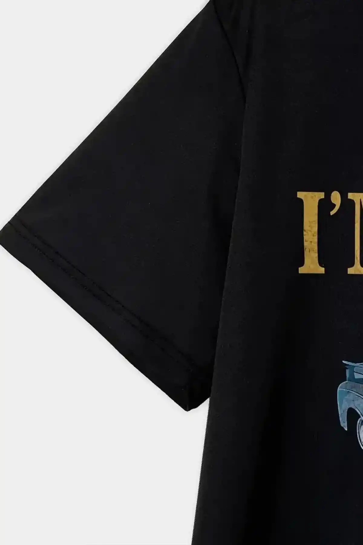 Erkek Vintage Araba Grafik - Ben Yaşlı Değilim Ben Bir Klasiğim Esprili Baskı - Siyah