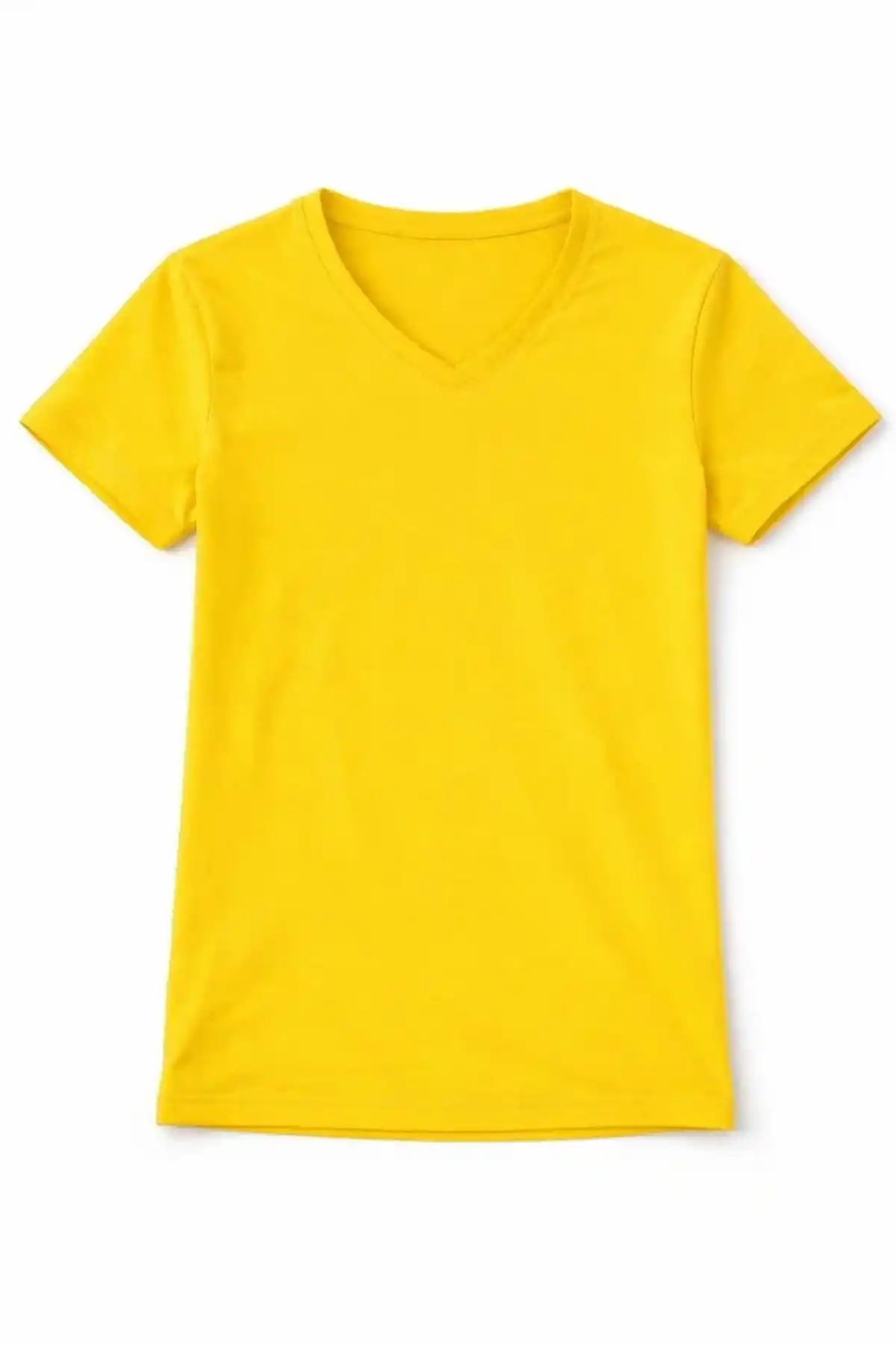 Genç Erkek Çocuk V Yaka Tişört Model - Sarı
