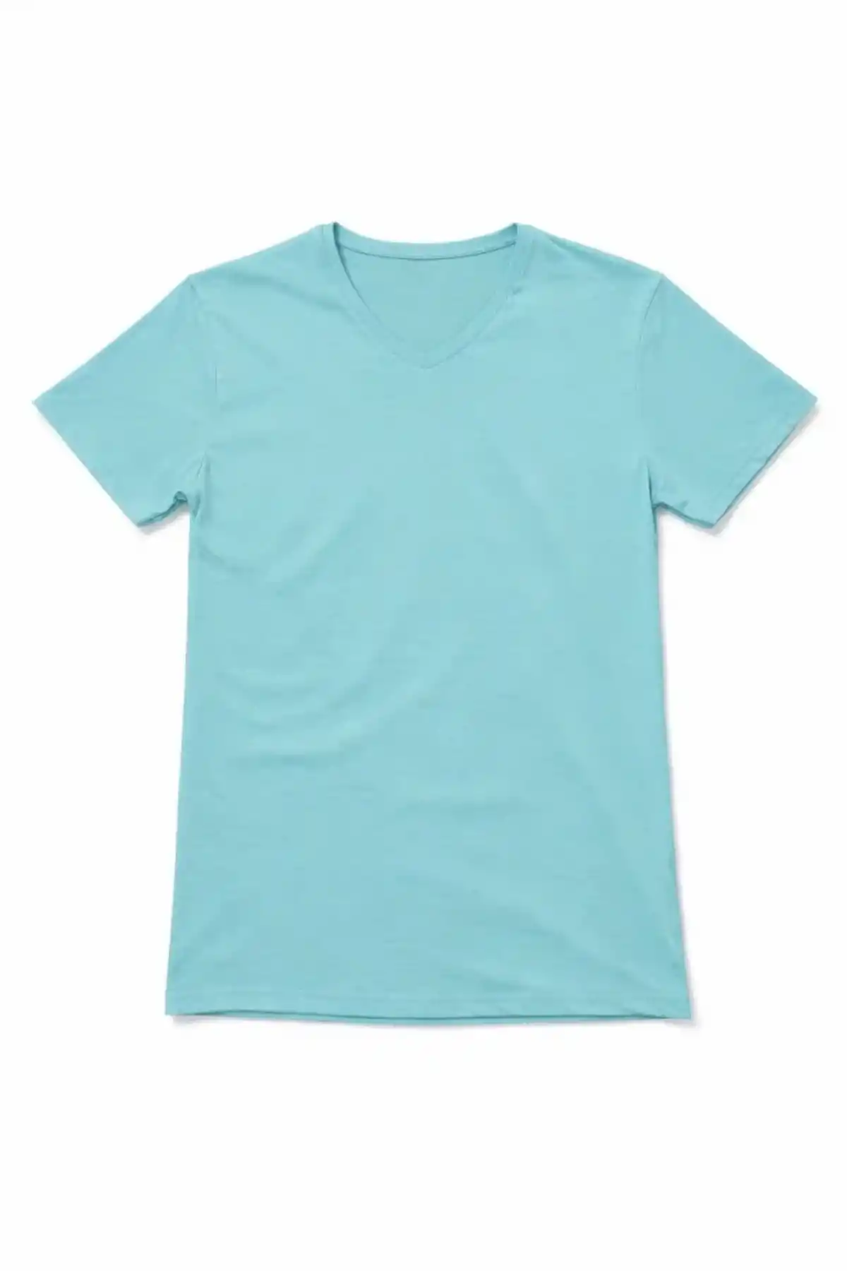Genç Erkek Çocuk V Yaka Tişört Model - Turkuvaz