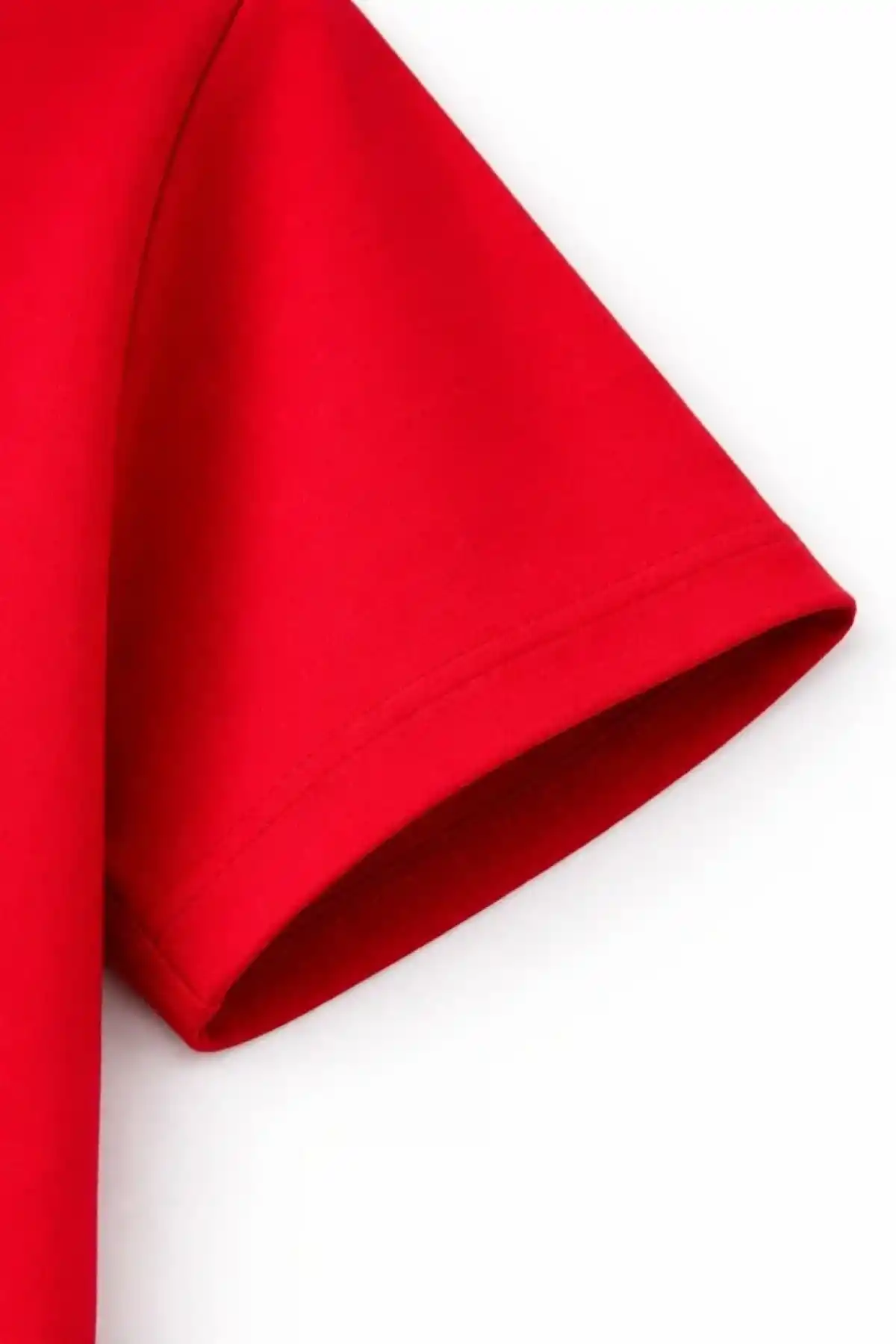 Genç Kız Çocuk V Yaka Tişört Model - Kırmızı