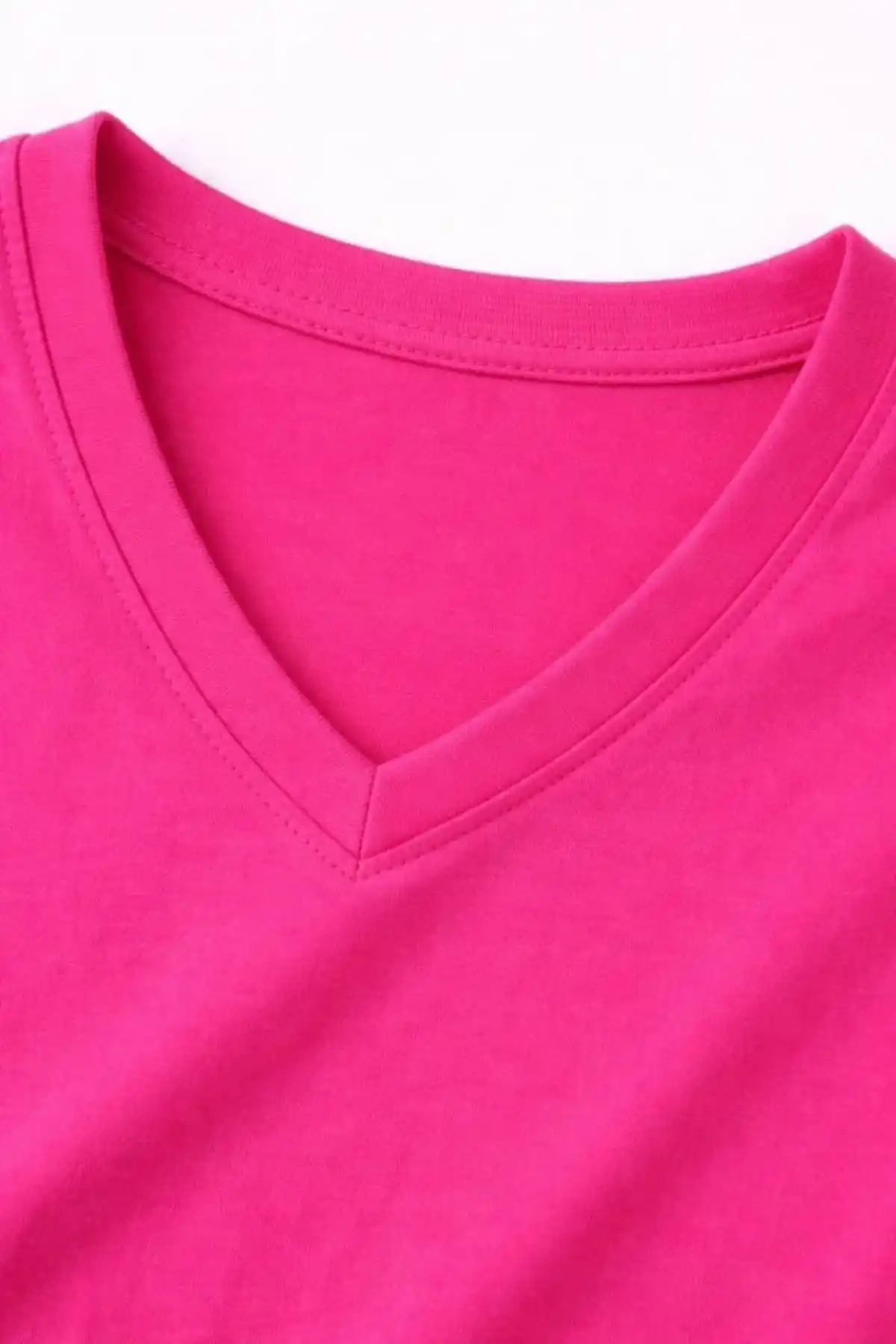 Genç Kız Çocuk V Yaka Tişört Model - Pembe