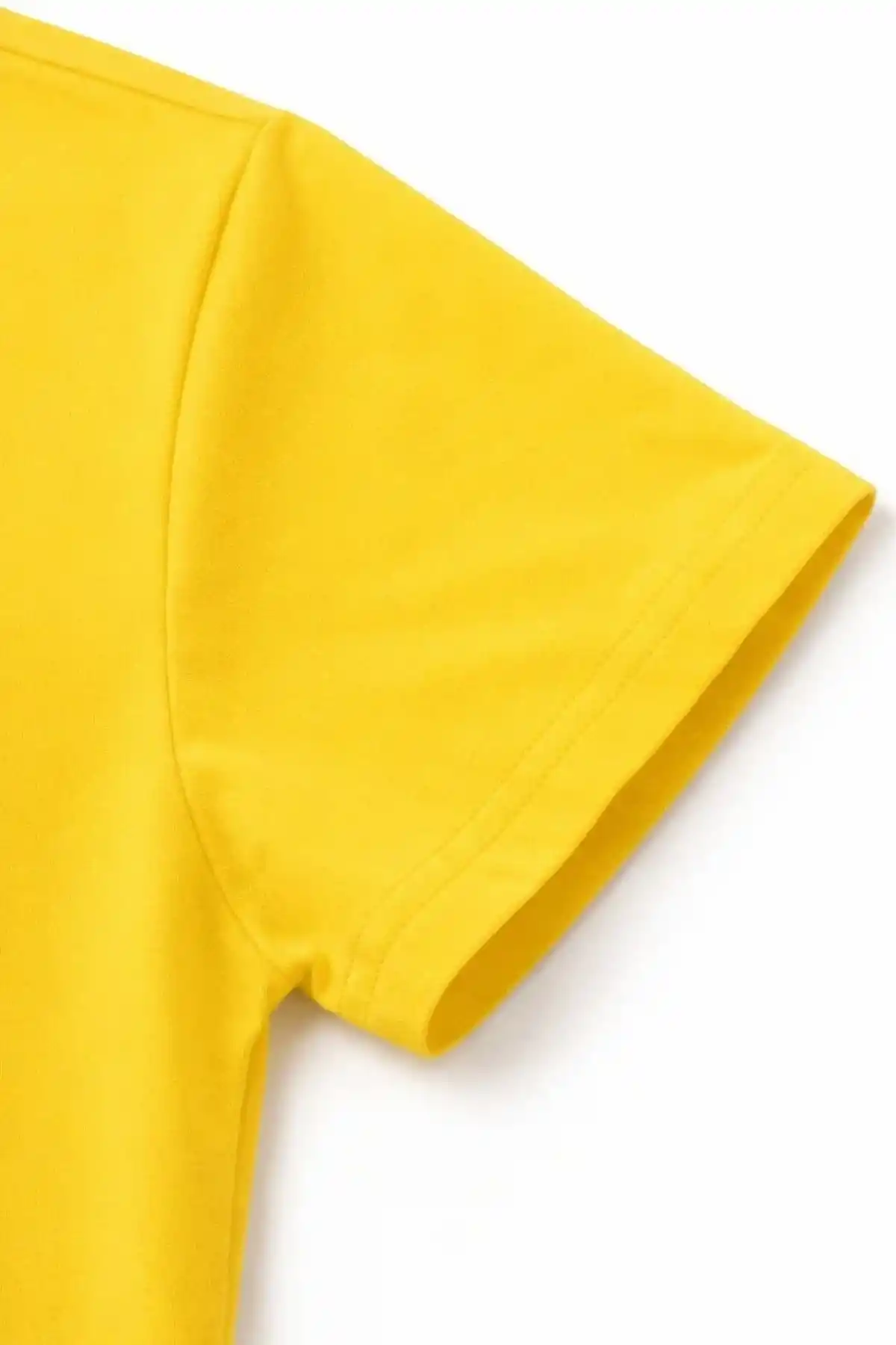 Genç Kız Çocuk V Yaka Tişört Model - Sarı