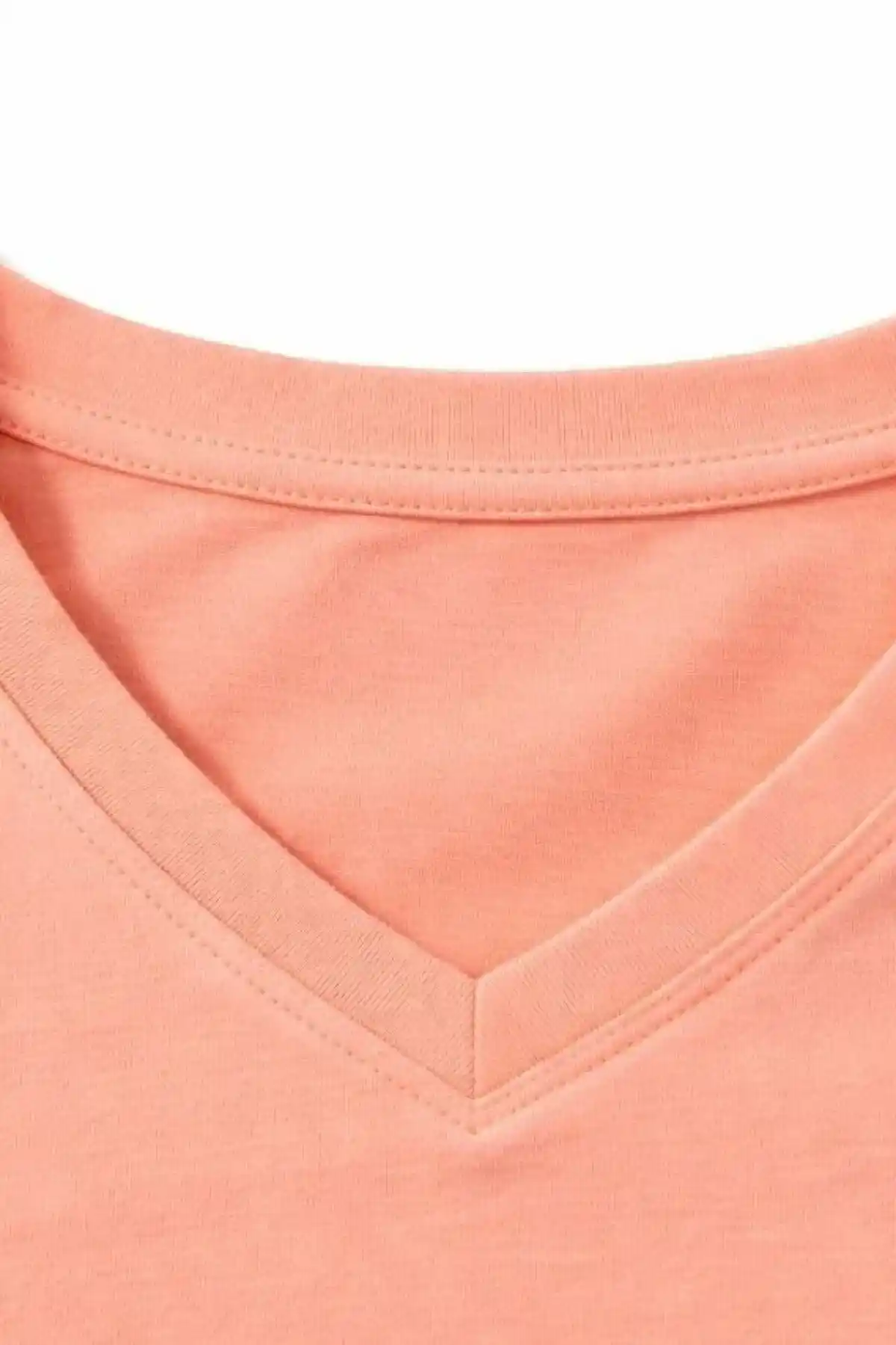 Genç Kız Çocuk V Yaka Tişört Model - Toz Pembe