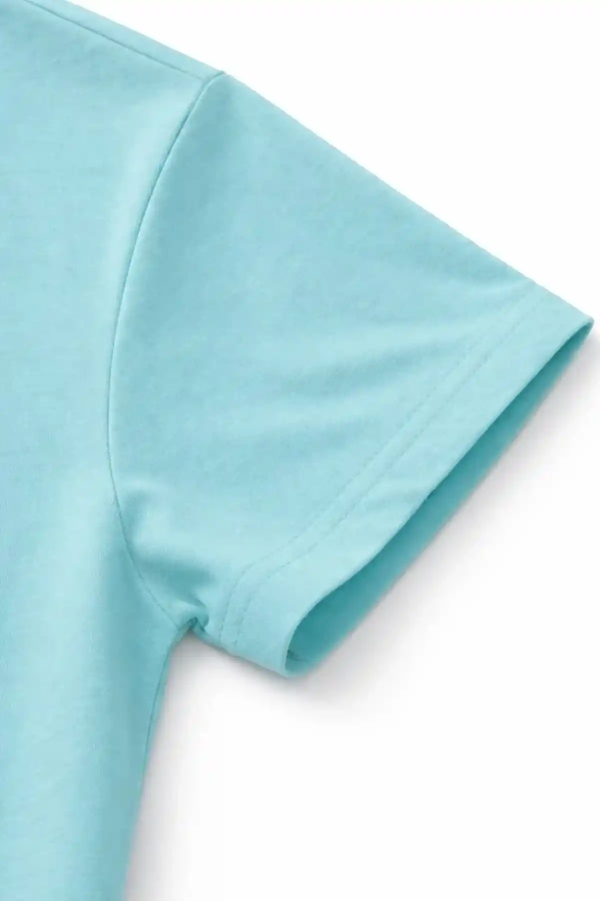 Genç Kız Çocuk V Yaka Tişört Model - Turkuvaz