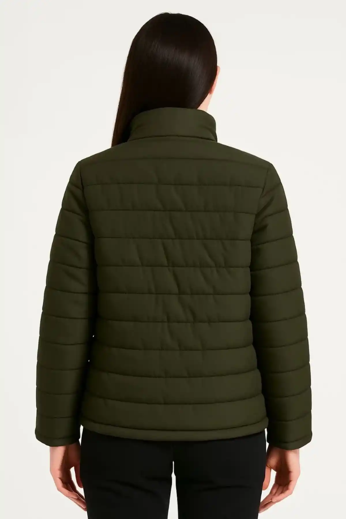 Kadın Bomber Mont Ceket – Su İtici Kumaş, Kapitone Astarlı, Fermuarlı, Kışlık - Haki