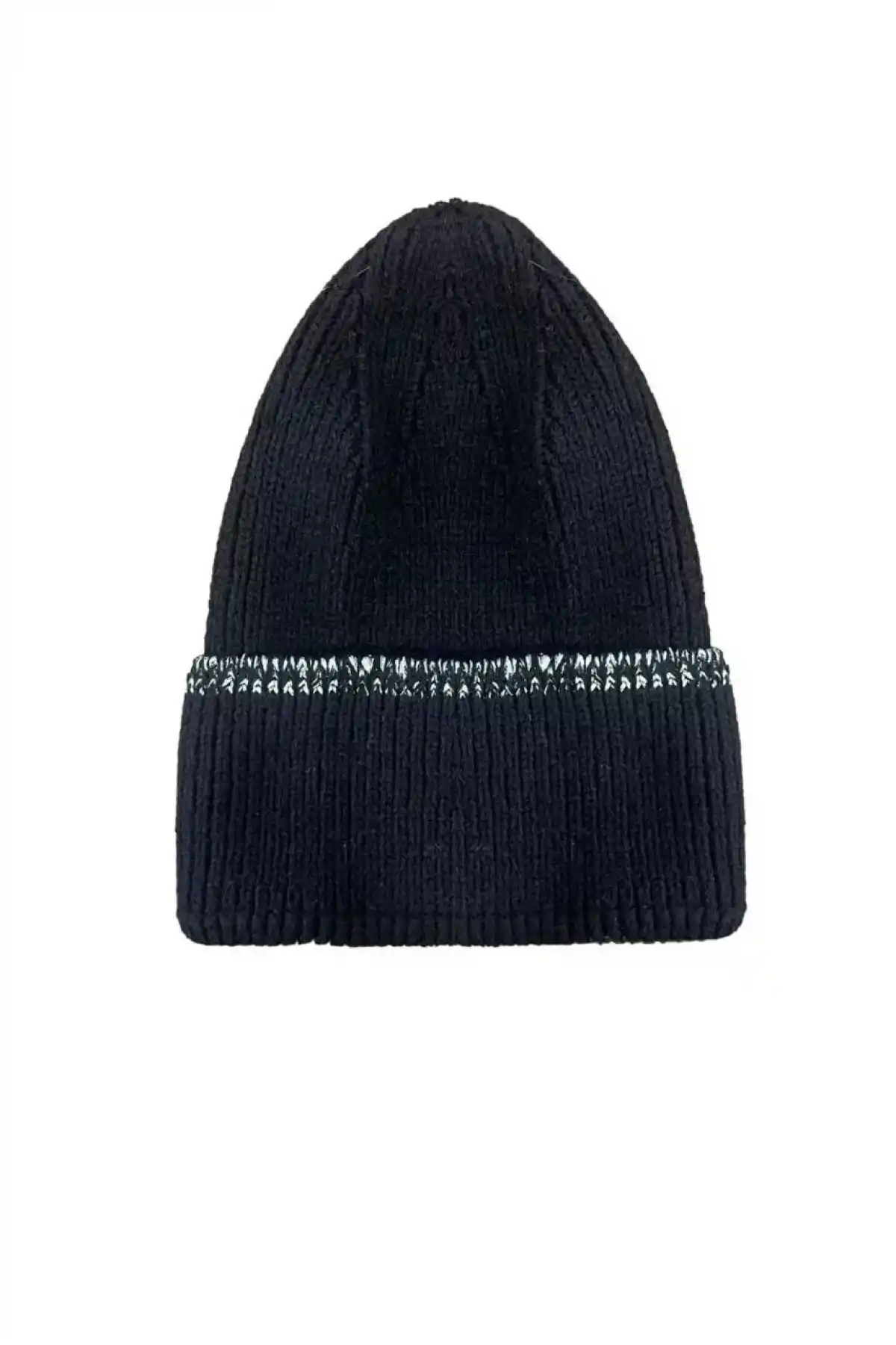 Kadın Dokuma Simli Triko Bere - Siyah