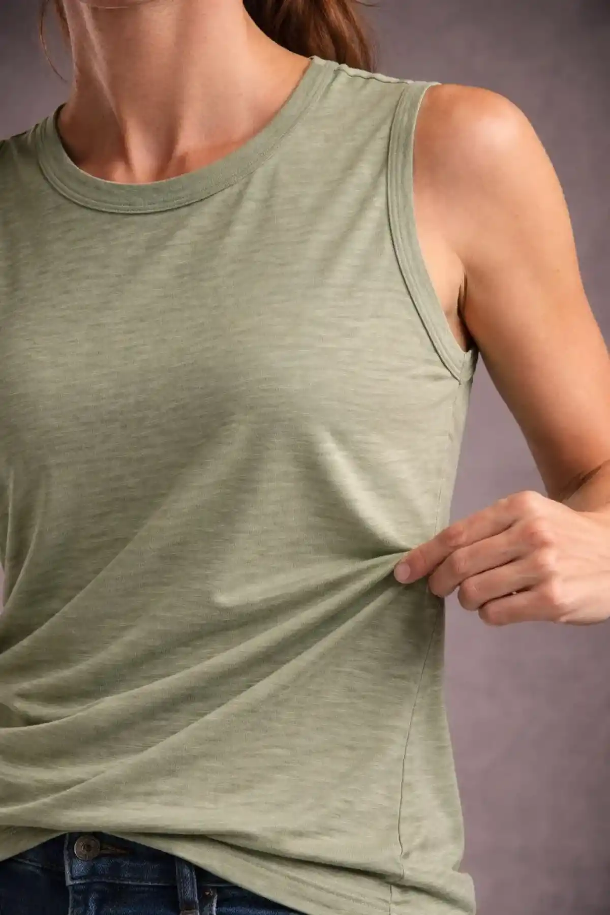 Kadın Flamlı Sıfır Kolsuz Atlet Fitness - Mint Yeşili