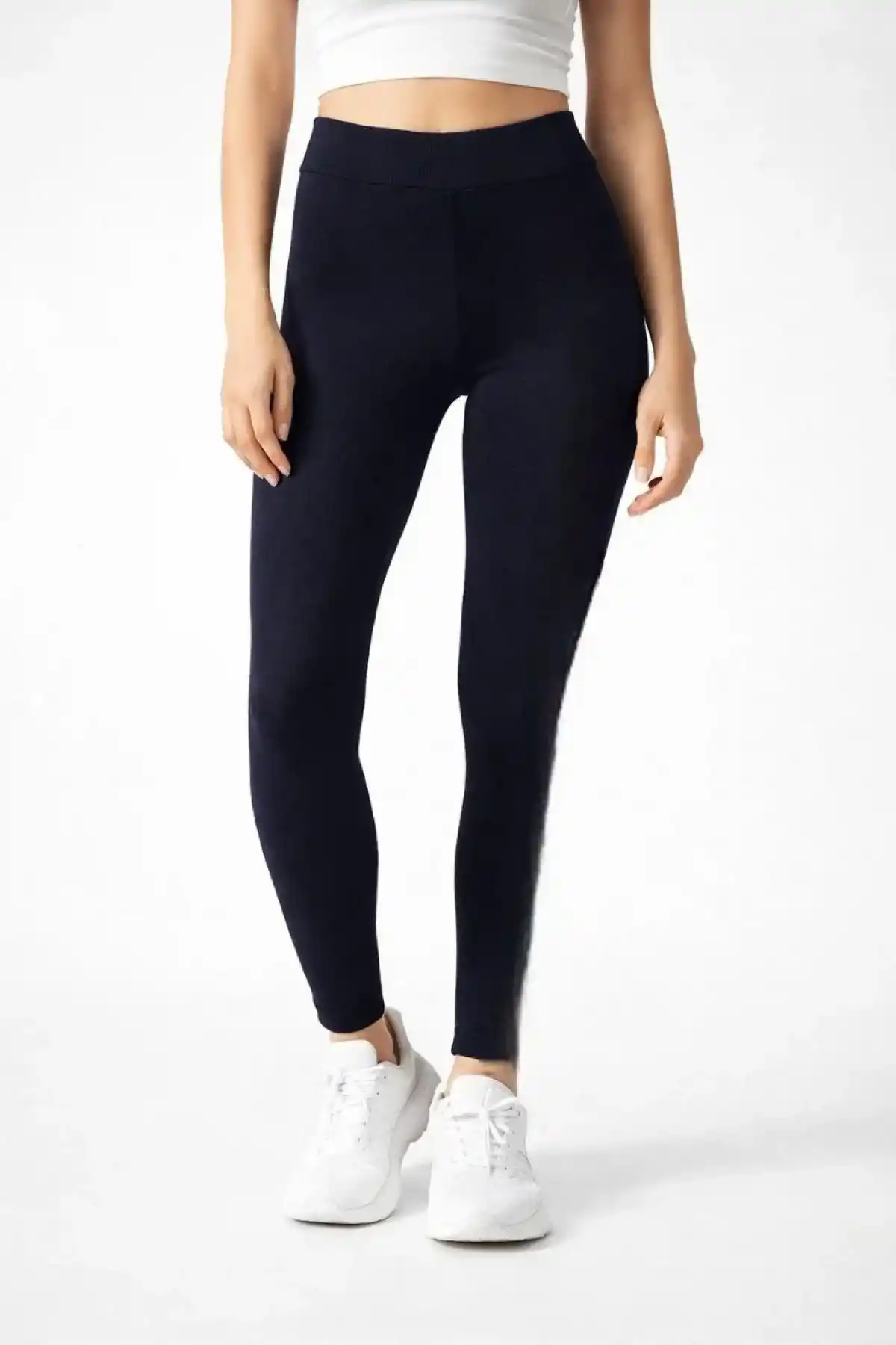 Kadın Likralı Düz Tayt - Siyah