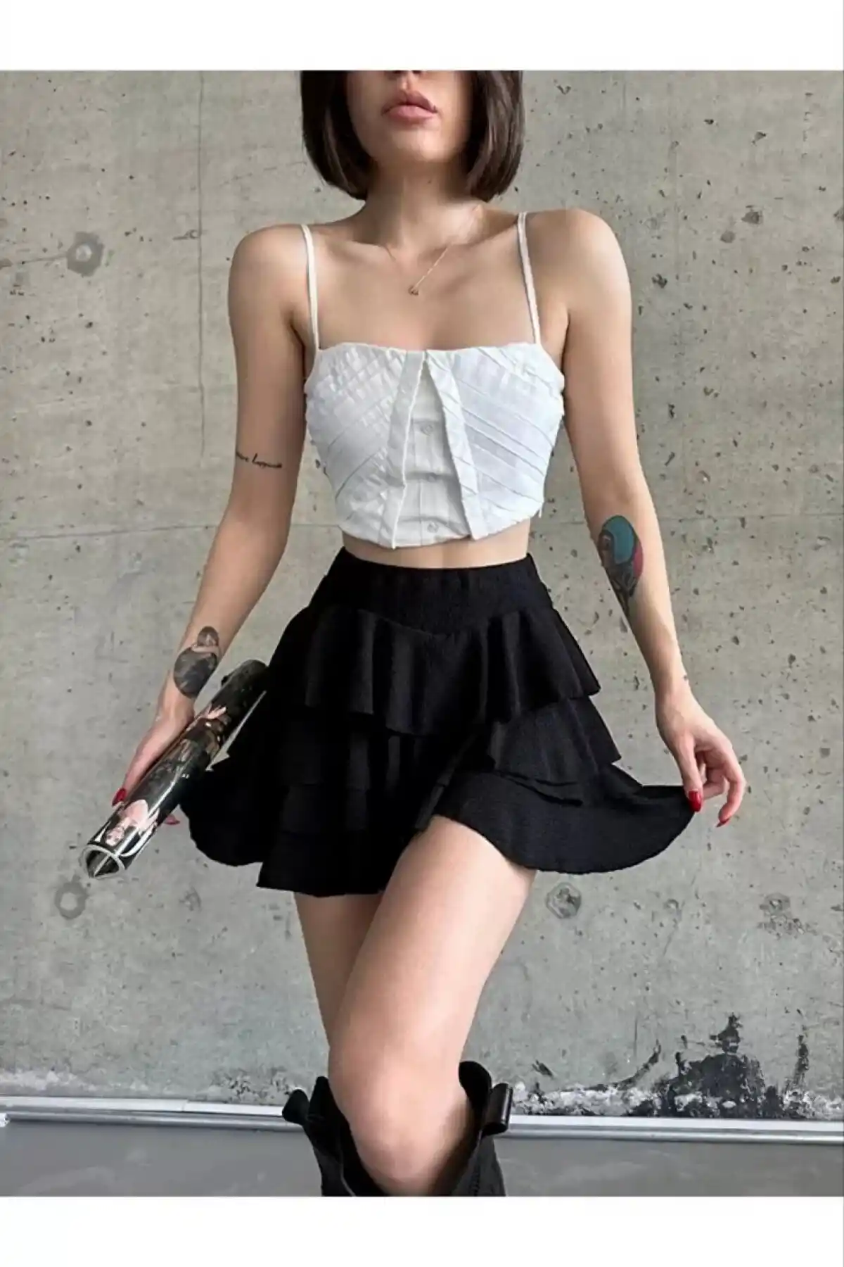 Kadın Mykonos Basic Etek - Siyah