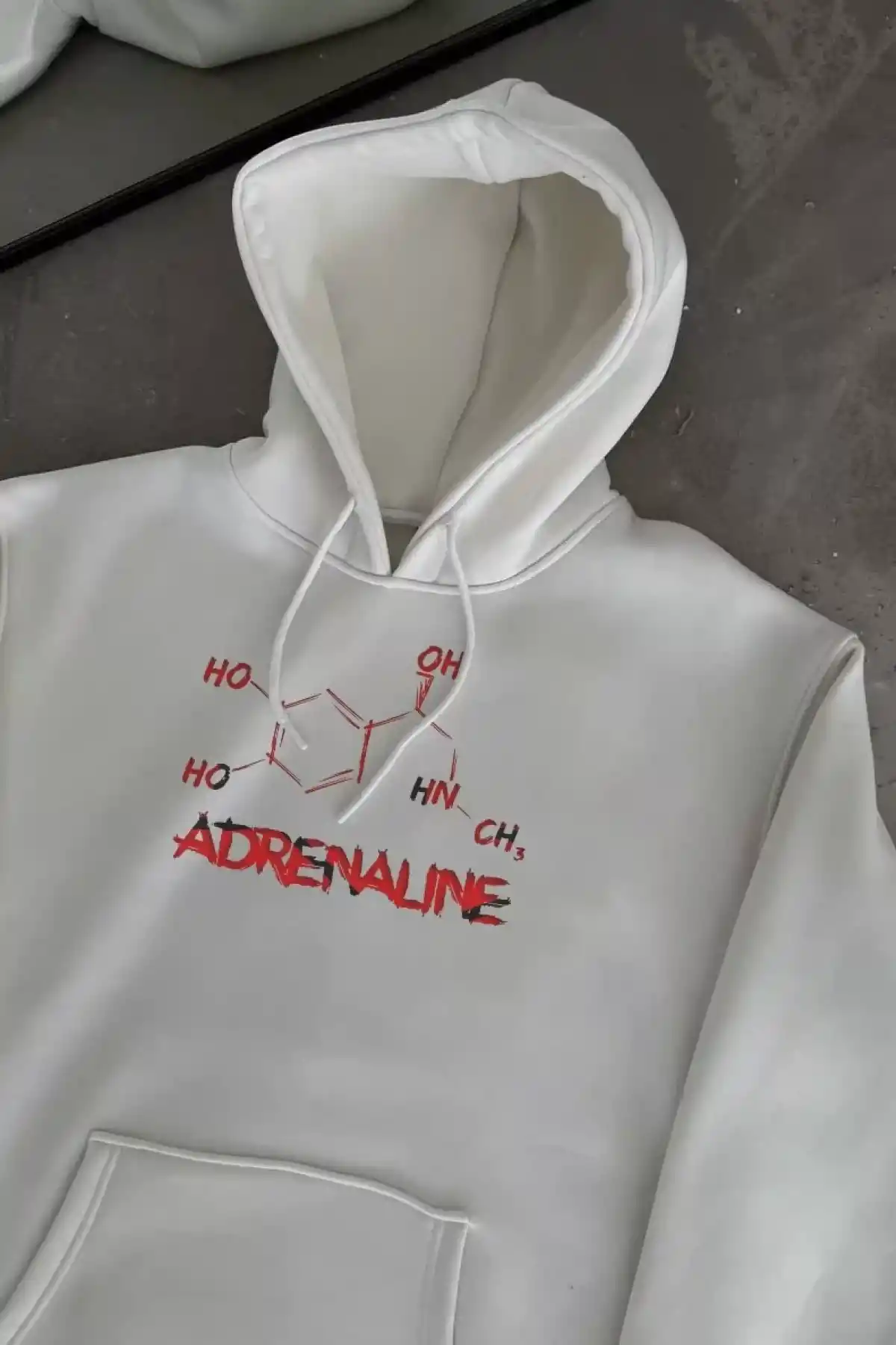 Kışlık Uzun Kol Kapüşonlu SweatShirt - Beyaz