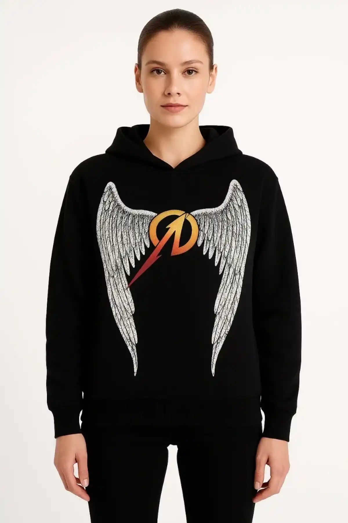 Metallica İki İplik Kapüşonlu Ön ve Arka Baskılı hoodie - Siyah