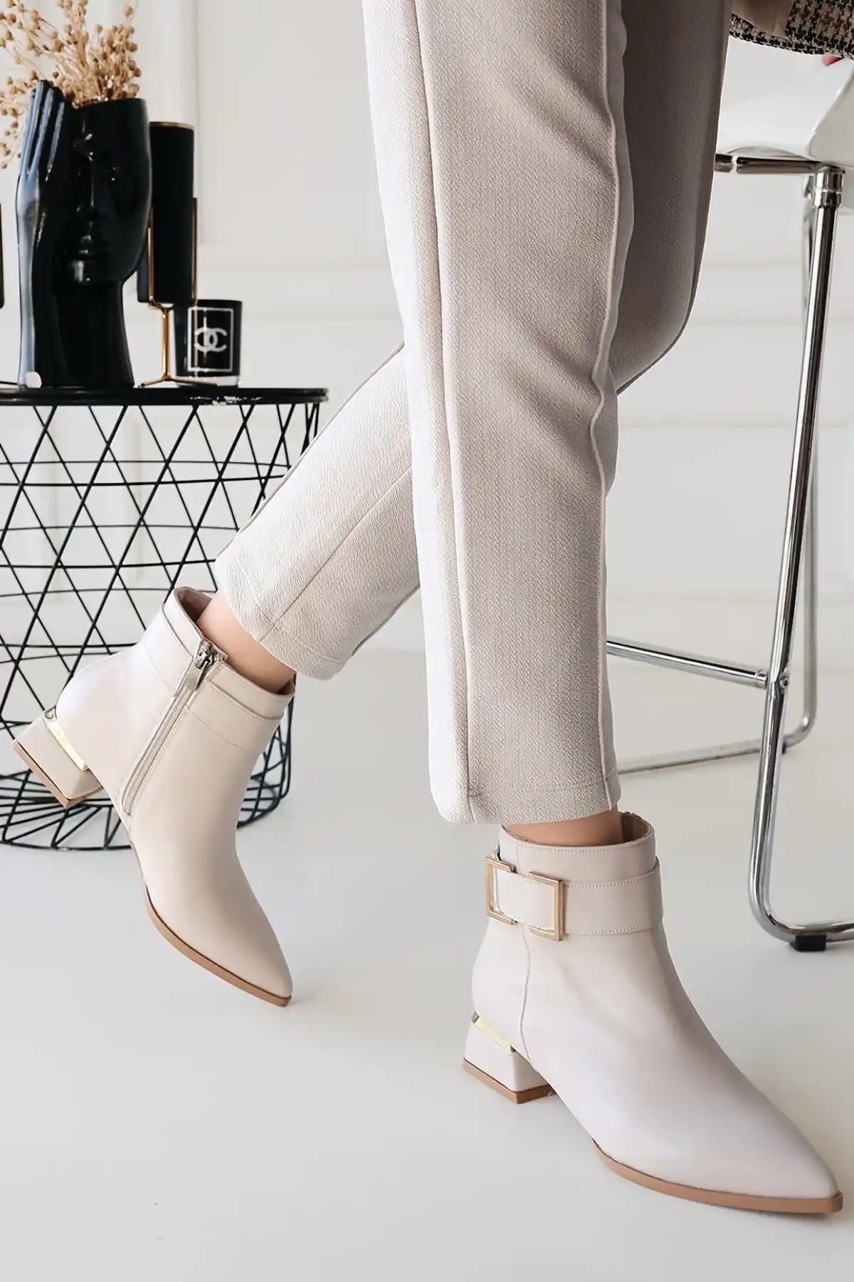 Mona Bej Cilt Topuklu Bot - GC