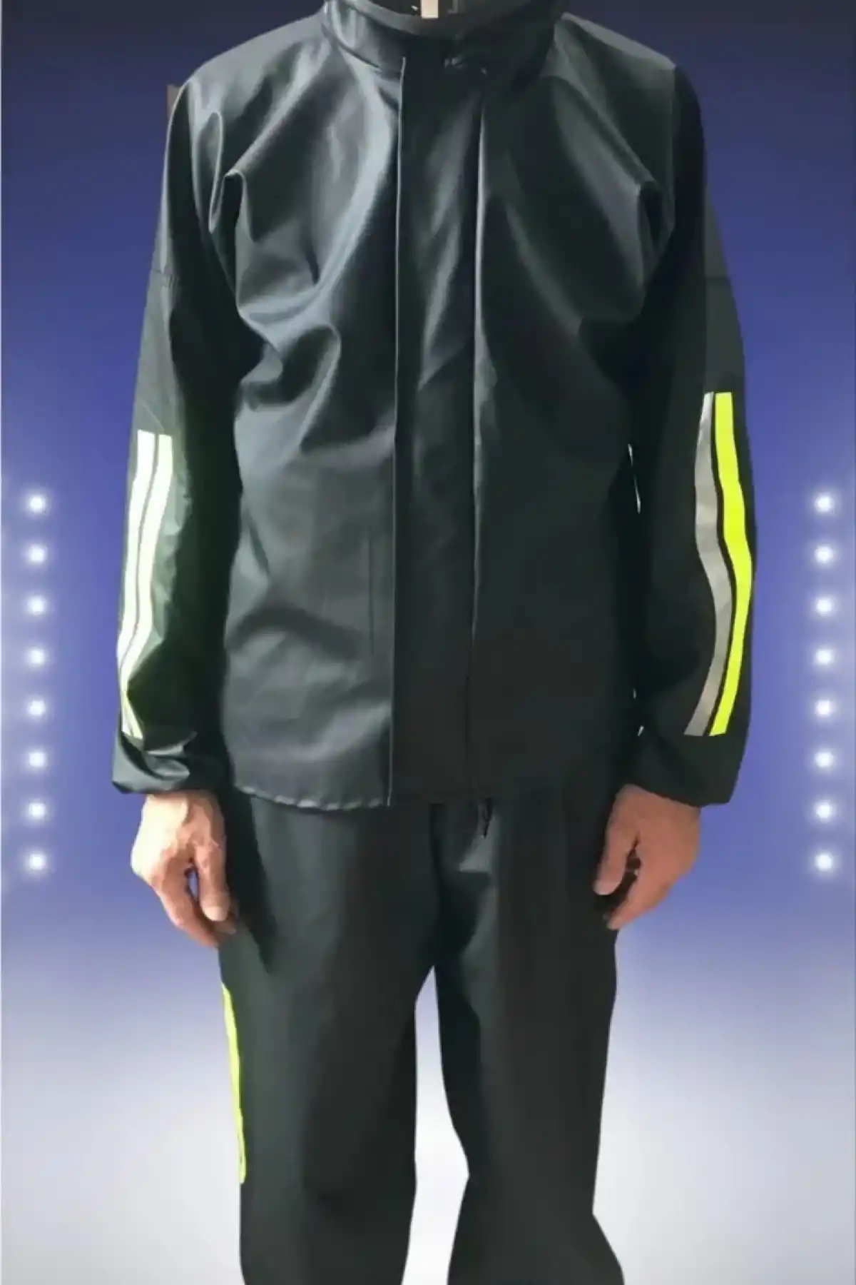 Motorcu Kurye Su Geçirmez Yağmurluk Takım - Siyah